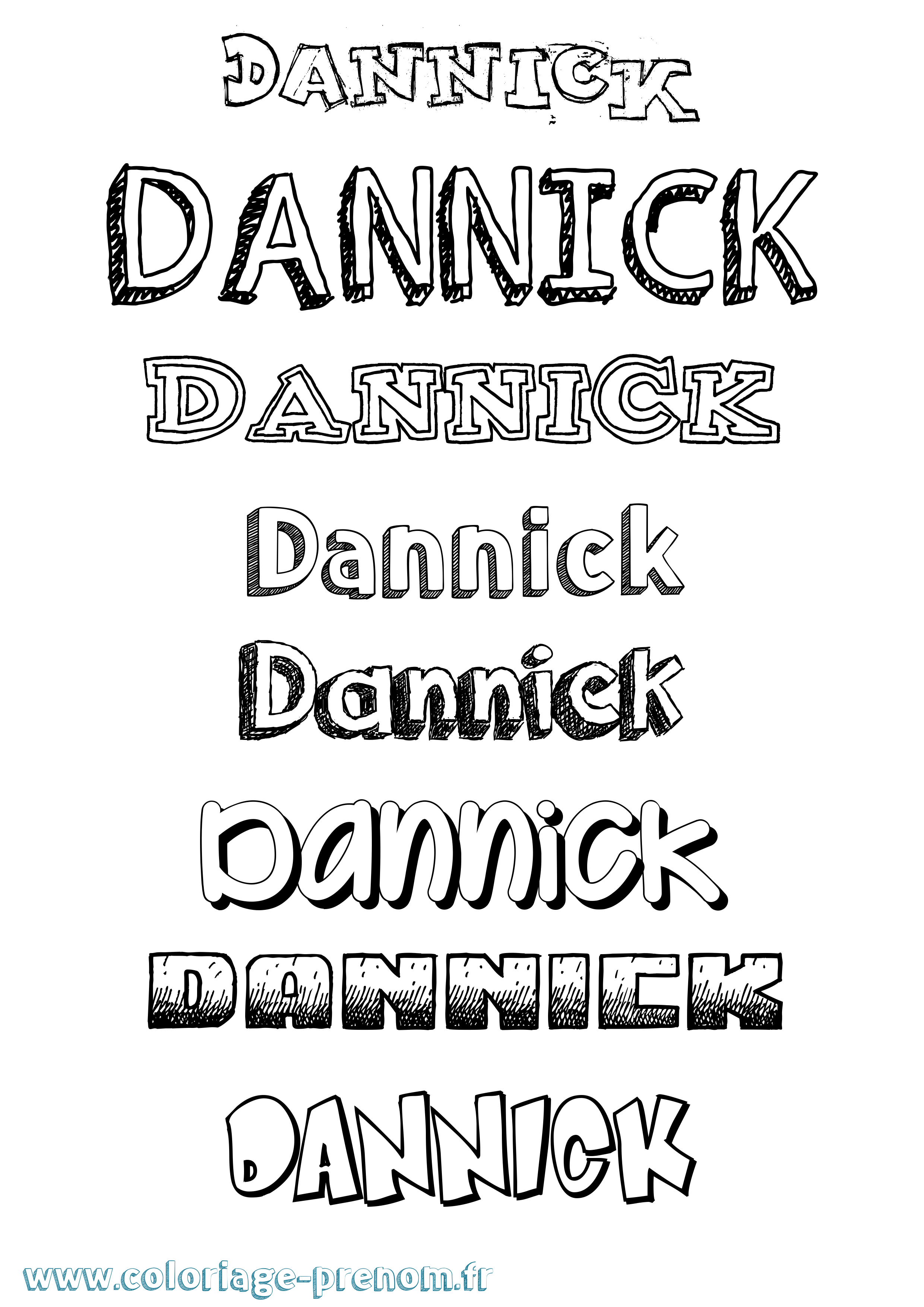 Coloriage Dannick Dessiné Coloriage prénom Dannick Dessiné