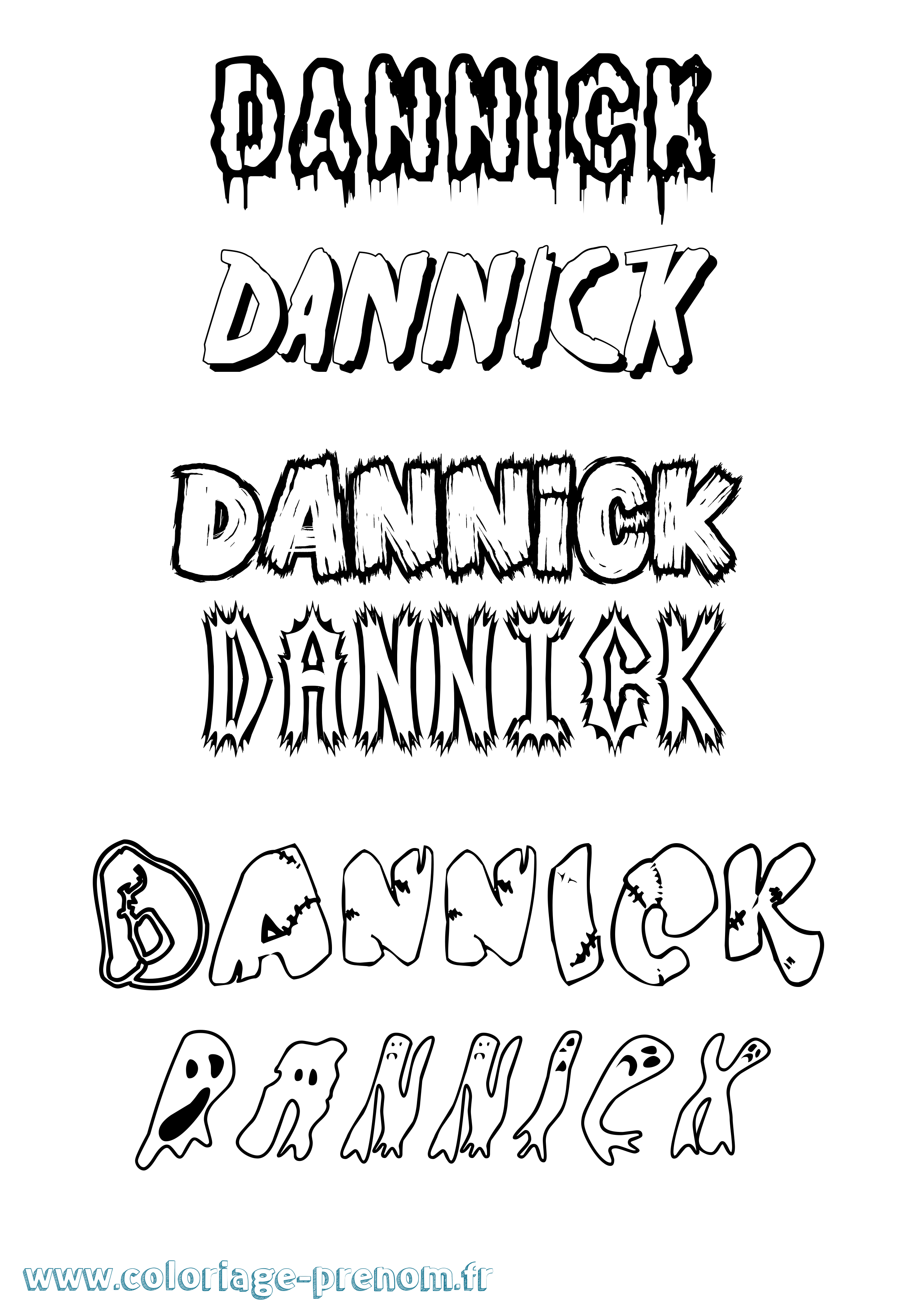 Coloriage Dannick Frisson Coloriage prénom Dannick Frisson