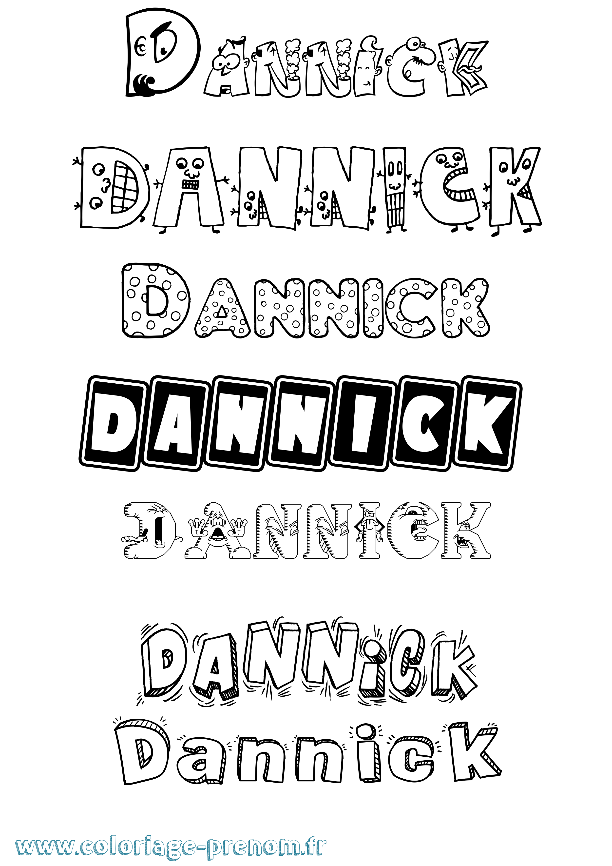 Coloriage Dannick Fun Coloriage prénom Dannick Fun