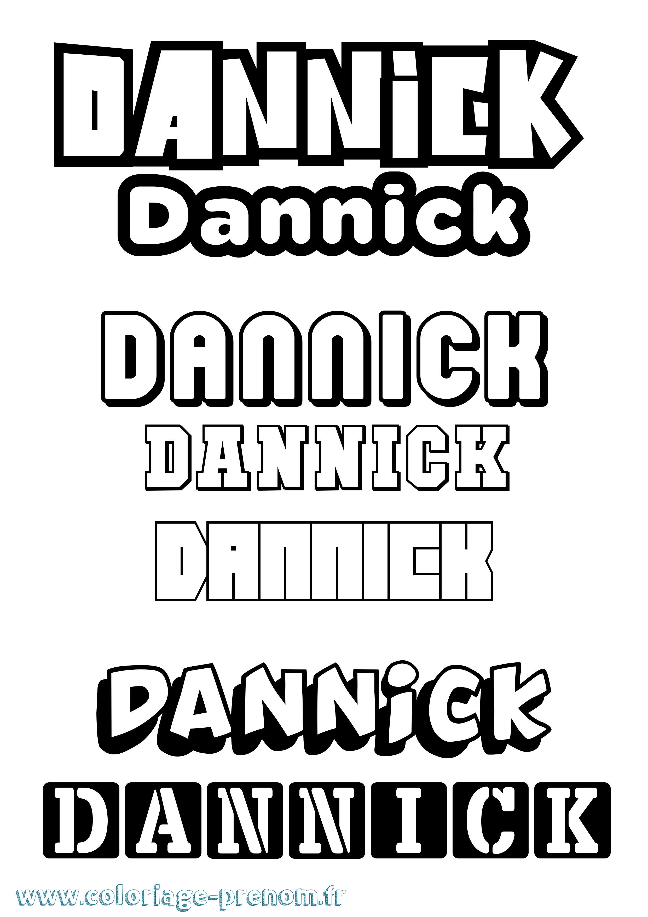 Coloriage Dannick Simple Coloriage prénom Dannick Simple