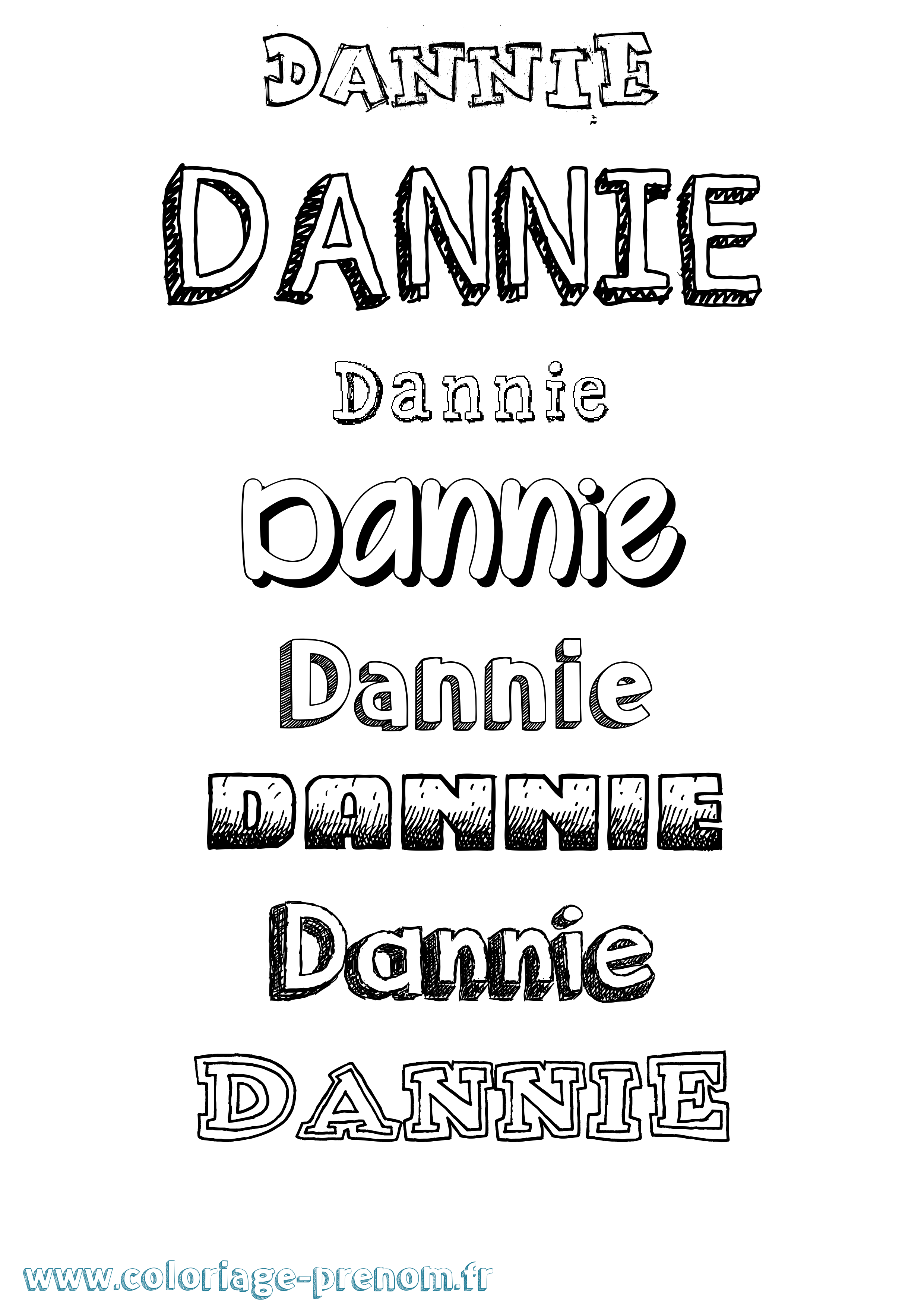 Coloriage prénom Dannie Dessiné