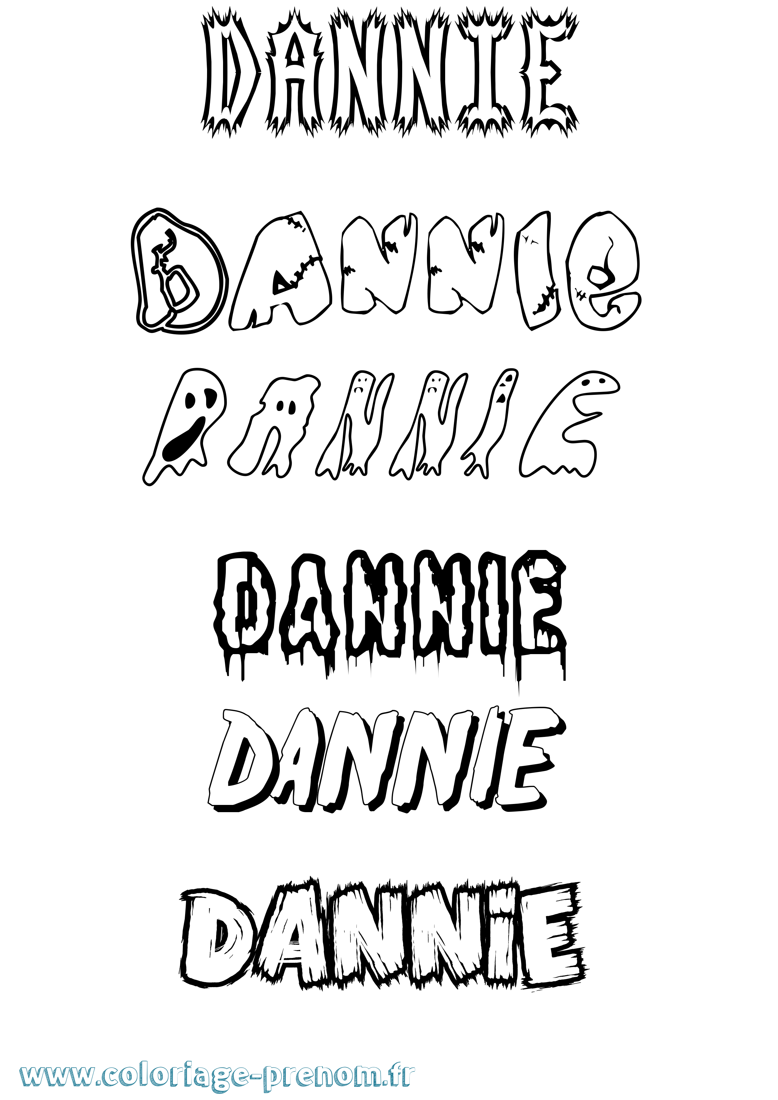 Coloriage prénom Dannie Frisson