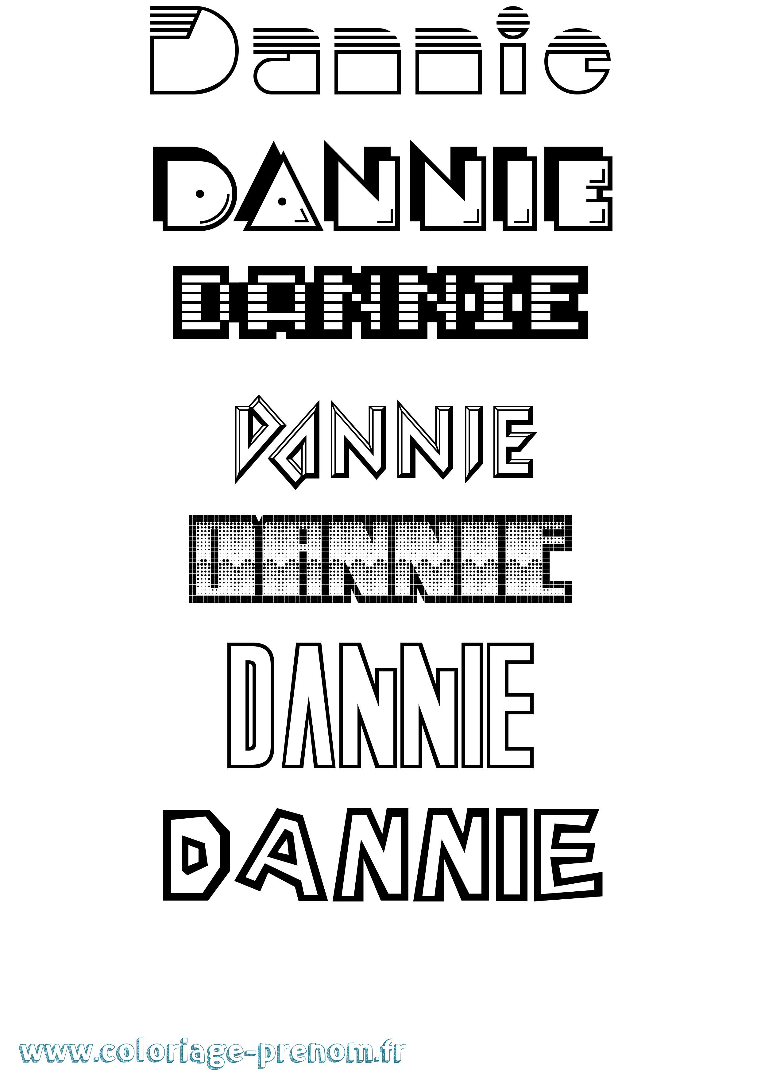 Coloriage prénom Dannie Jeux Vidéos