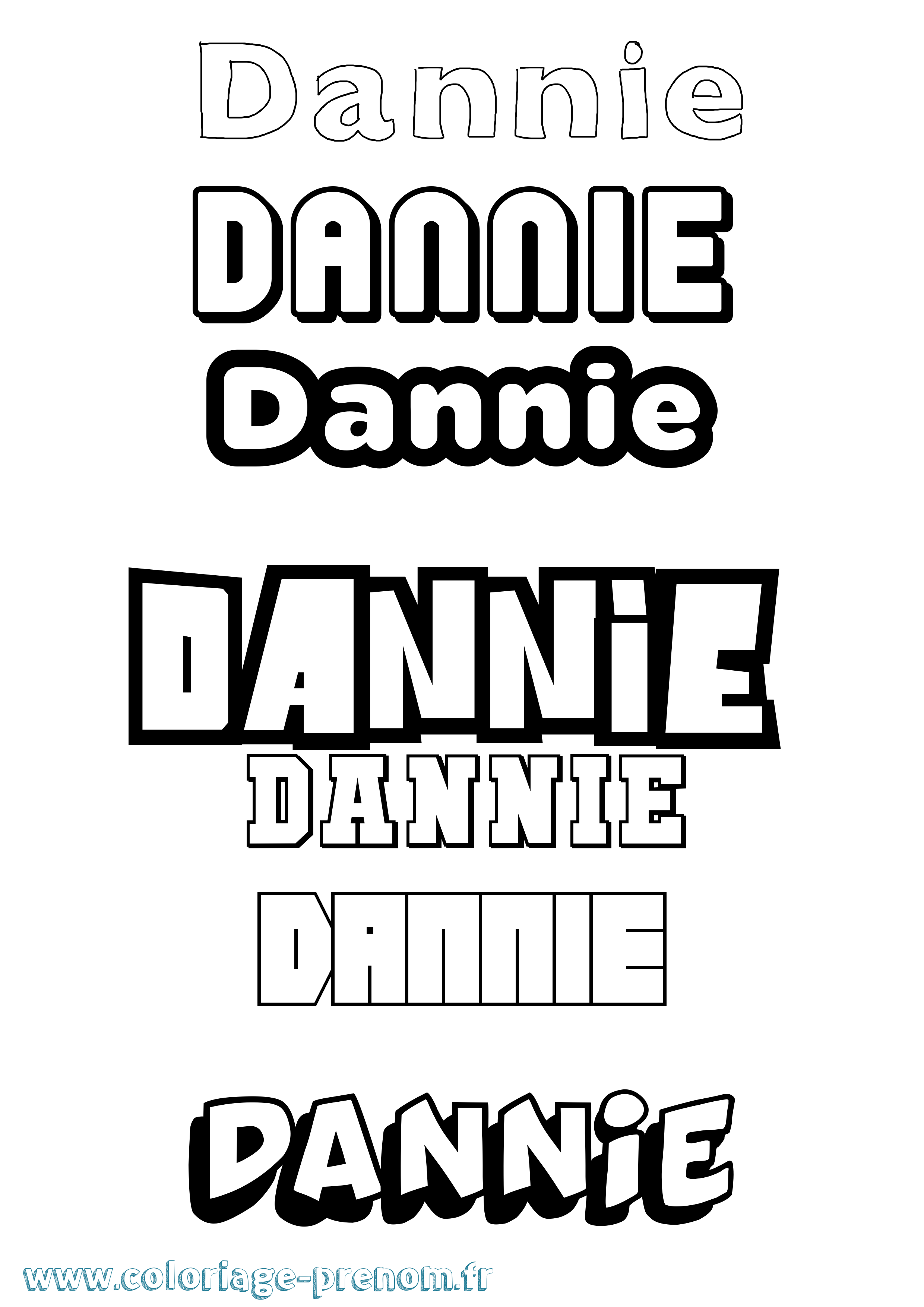 Coloriage prénom Dannie Simple