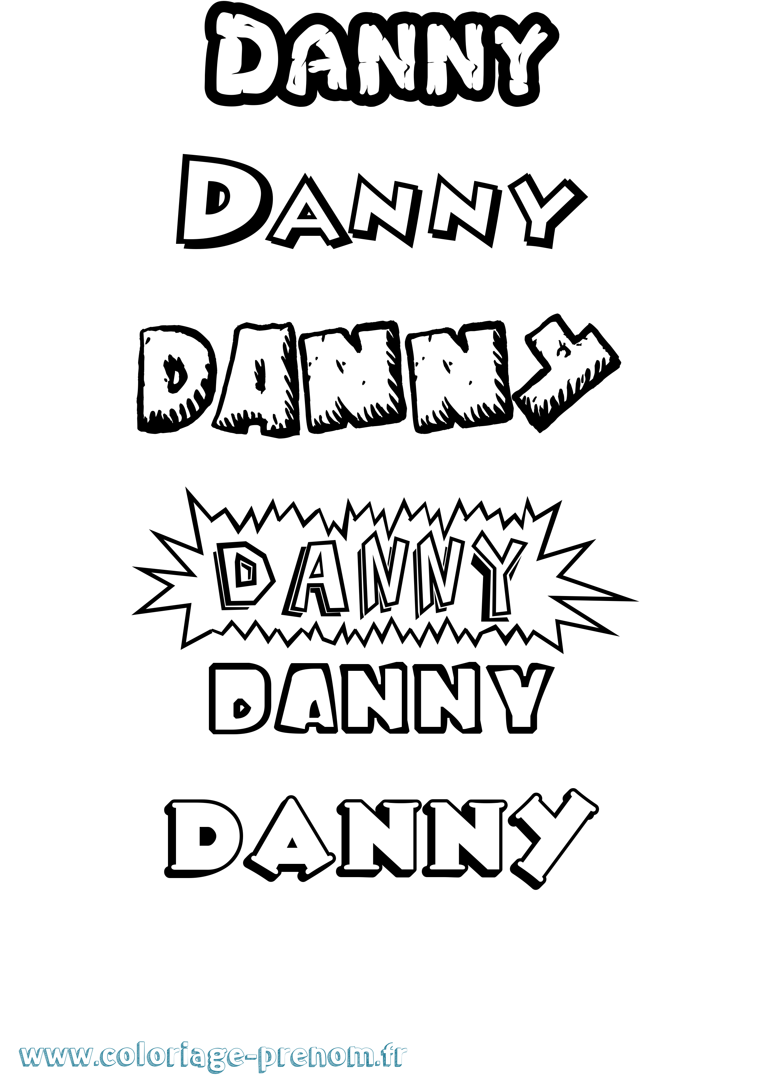 Coloriage prénom Danny Dessin Animé