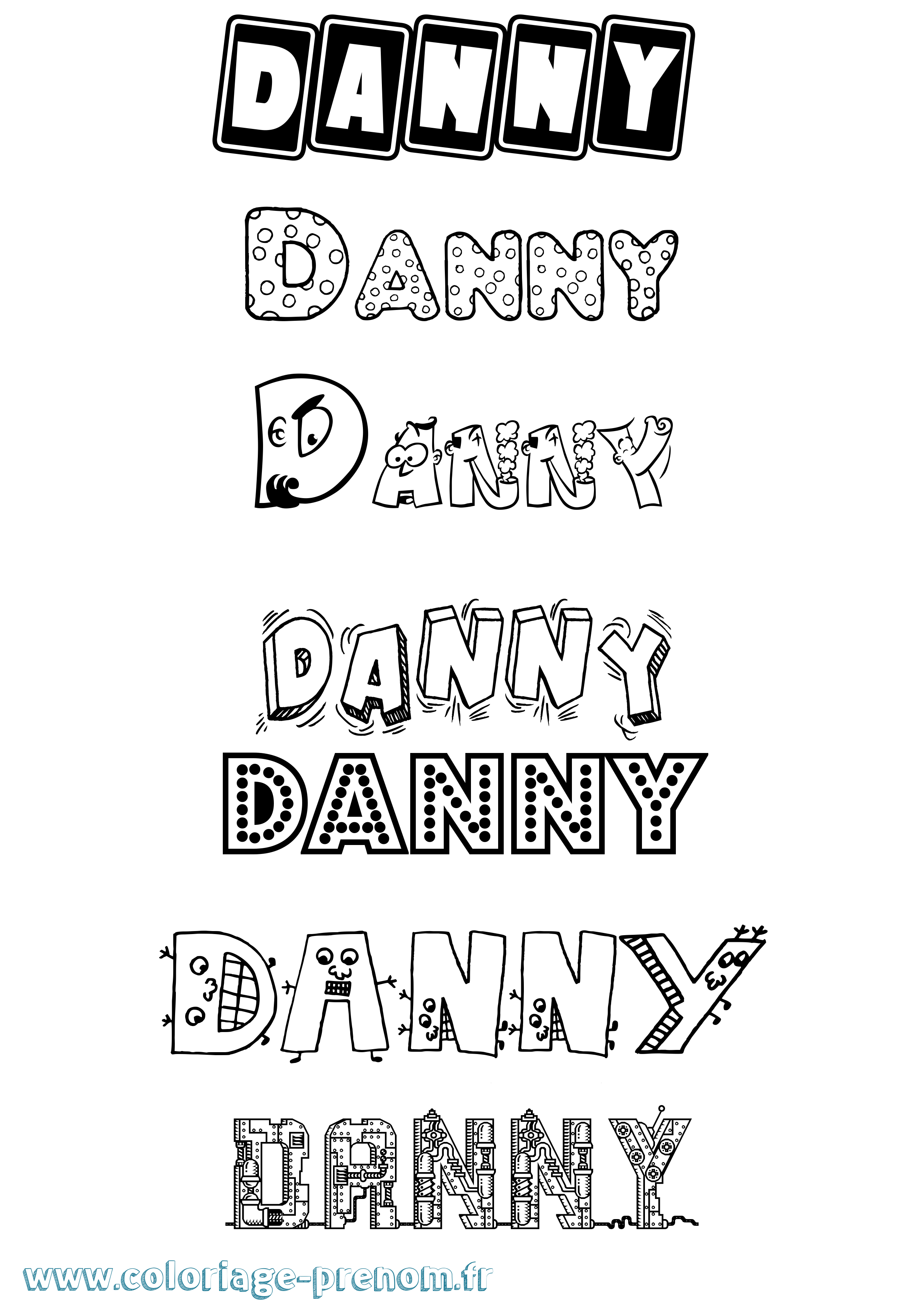 Coloriage prénom Danny Fun