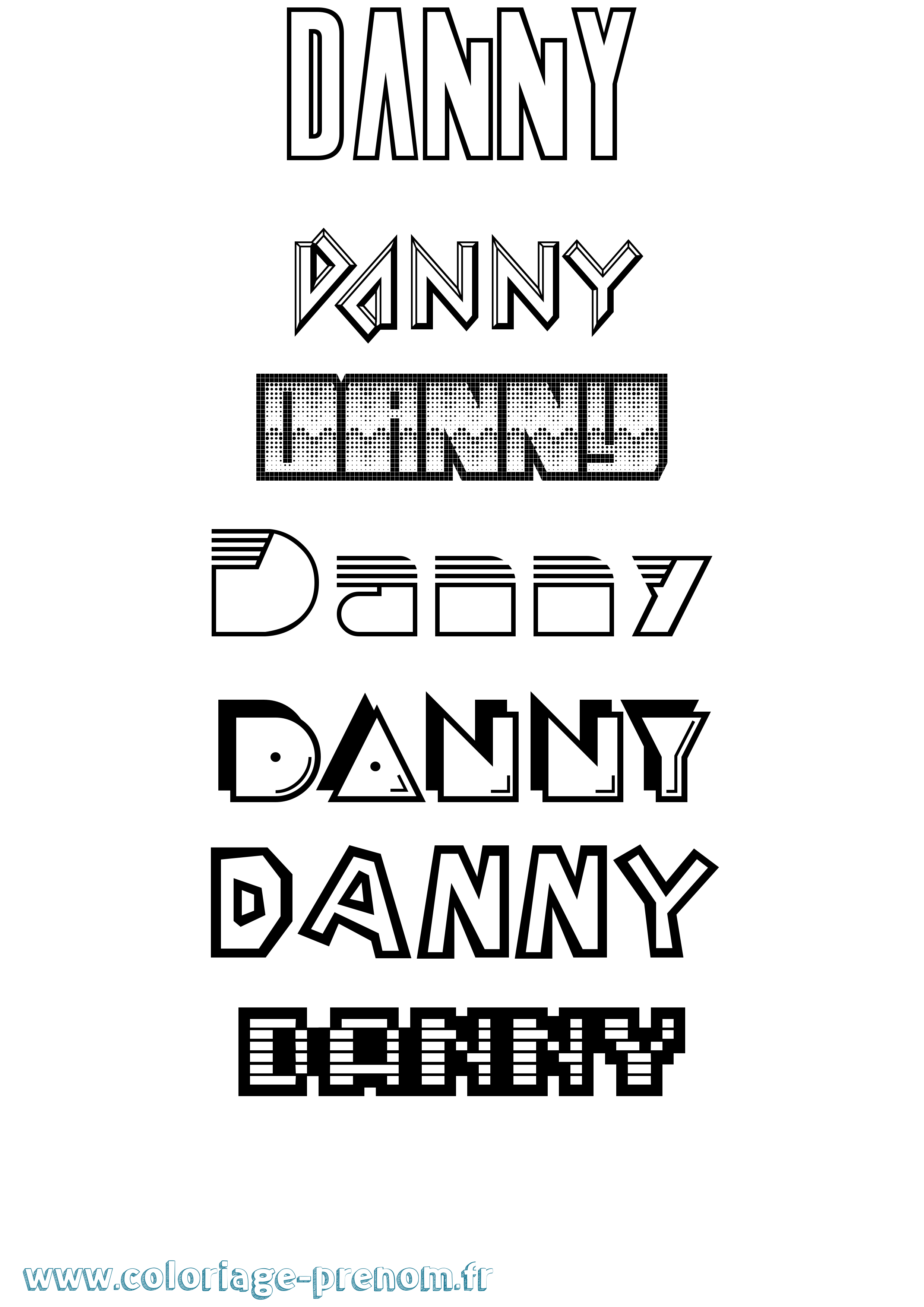 Coloriage prénom Danny Jeux Vidéos