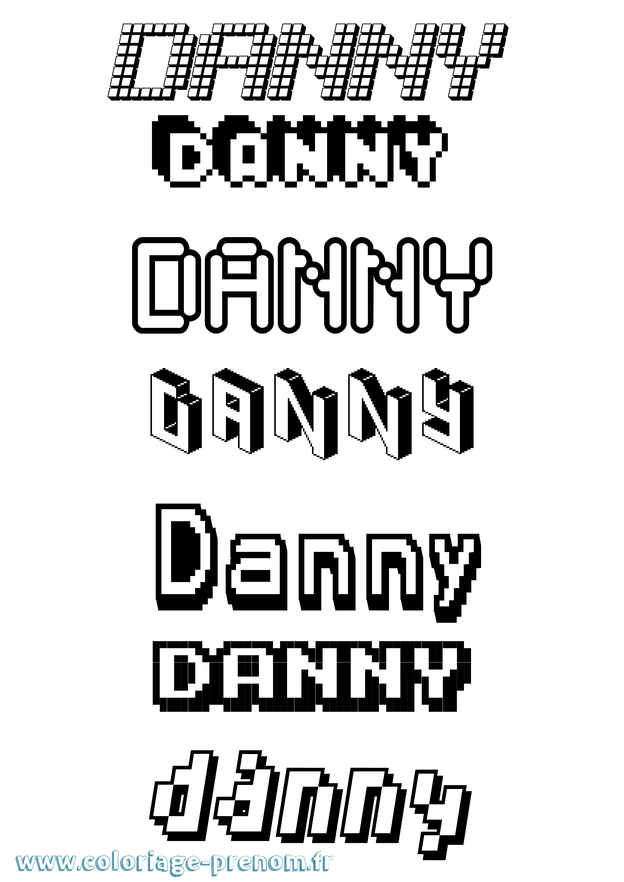 Coloriage prénom Danny Pixel