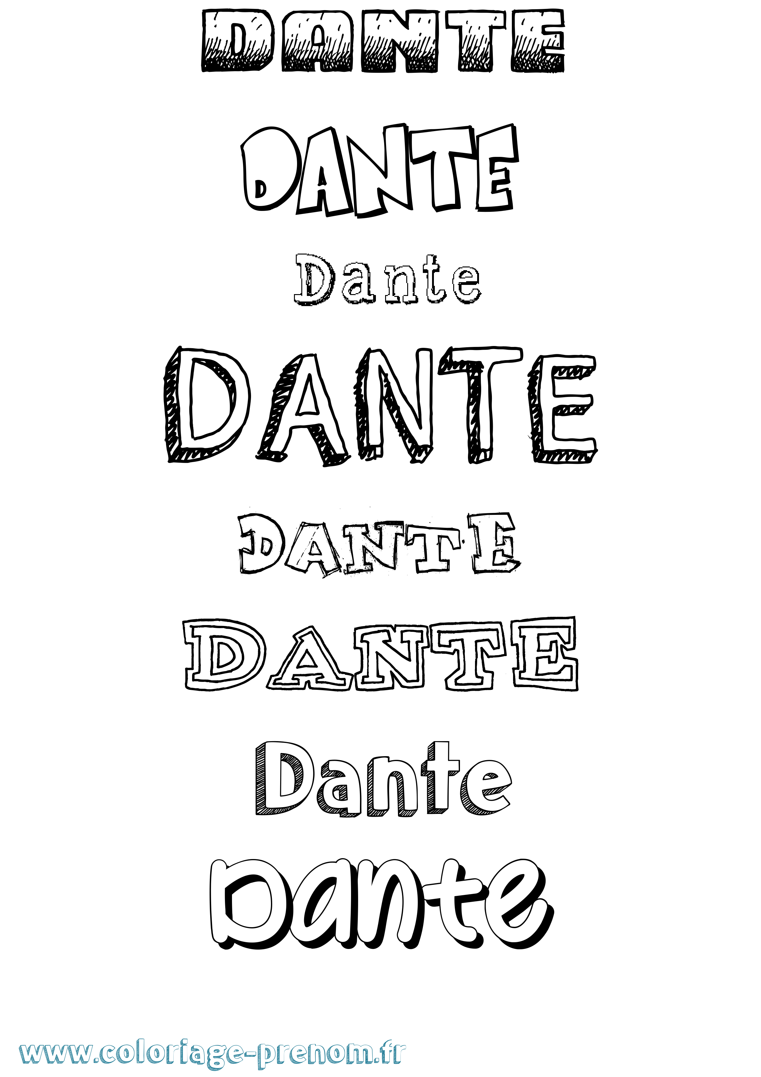 Coloriage prénom Dante Dessiné