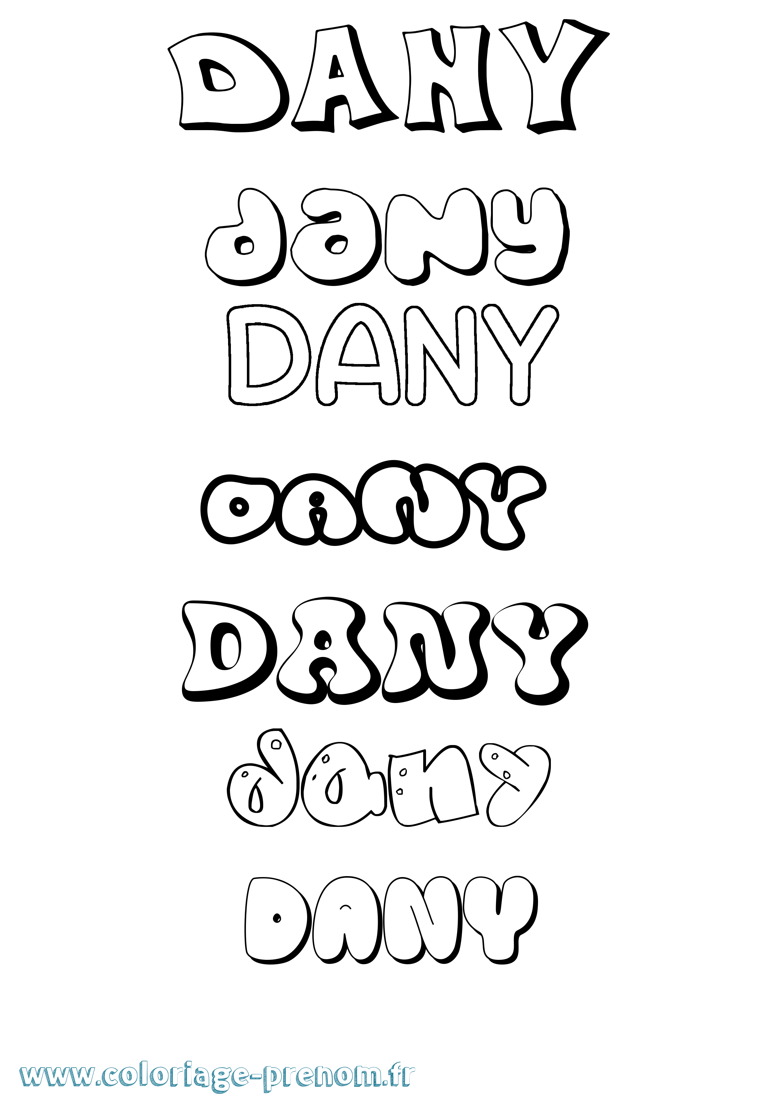 Coloriage prénom Dany