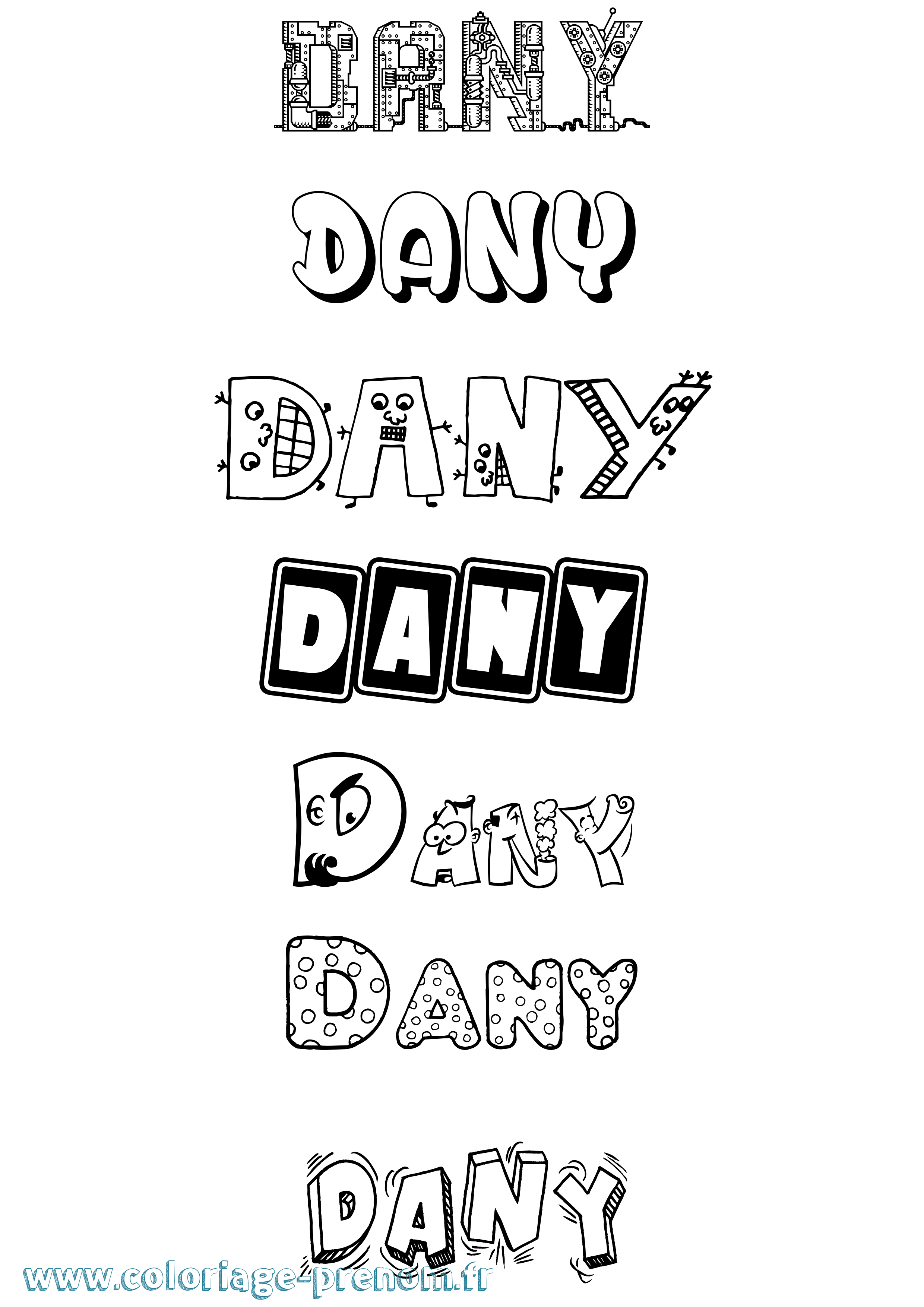 Coloriage prénom Dany