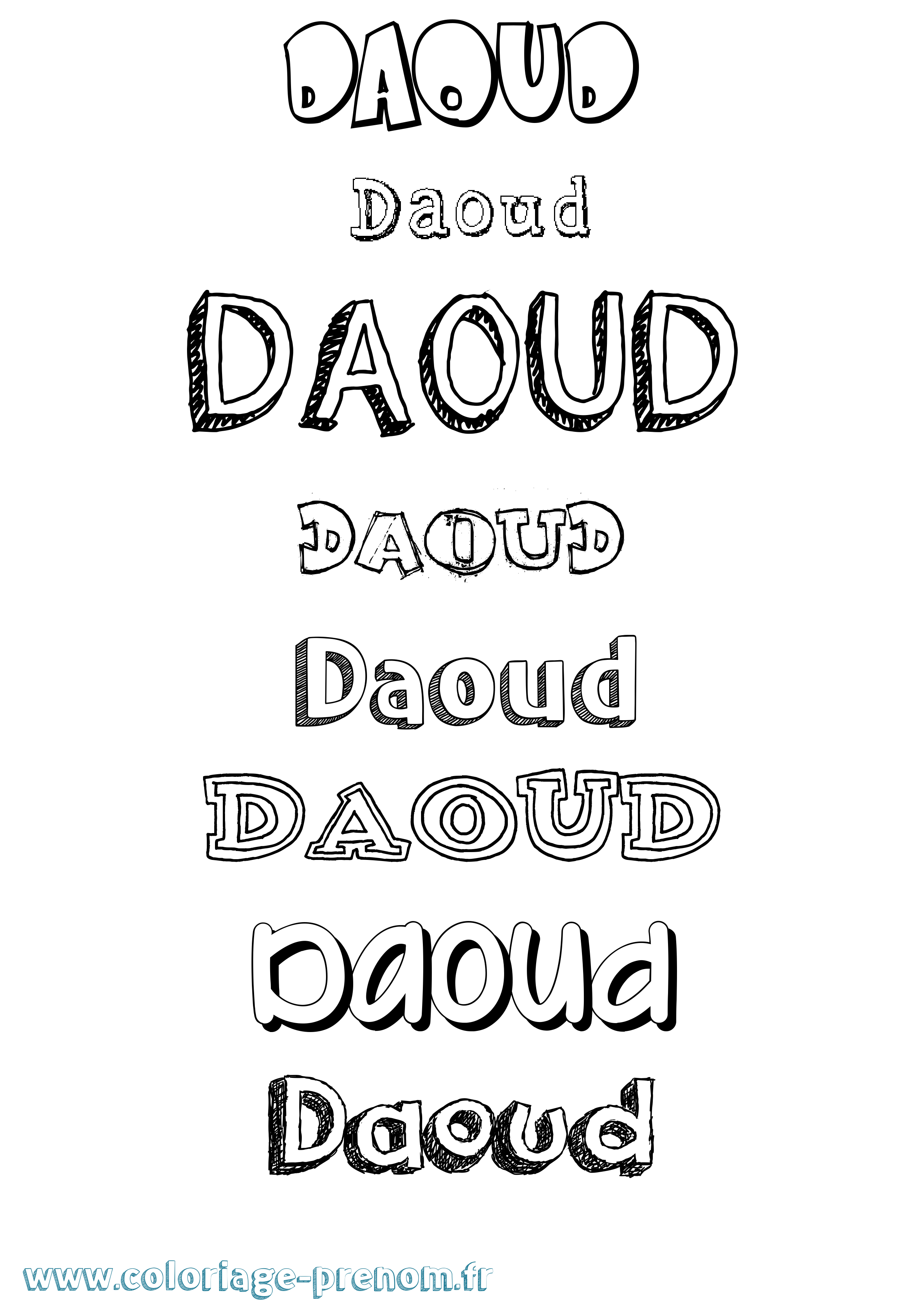 Coloriage prénom Daoud Dessiné