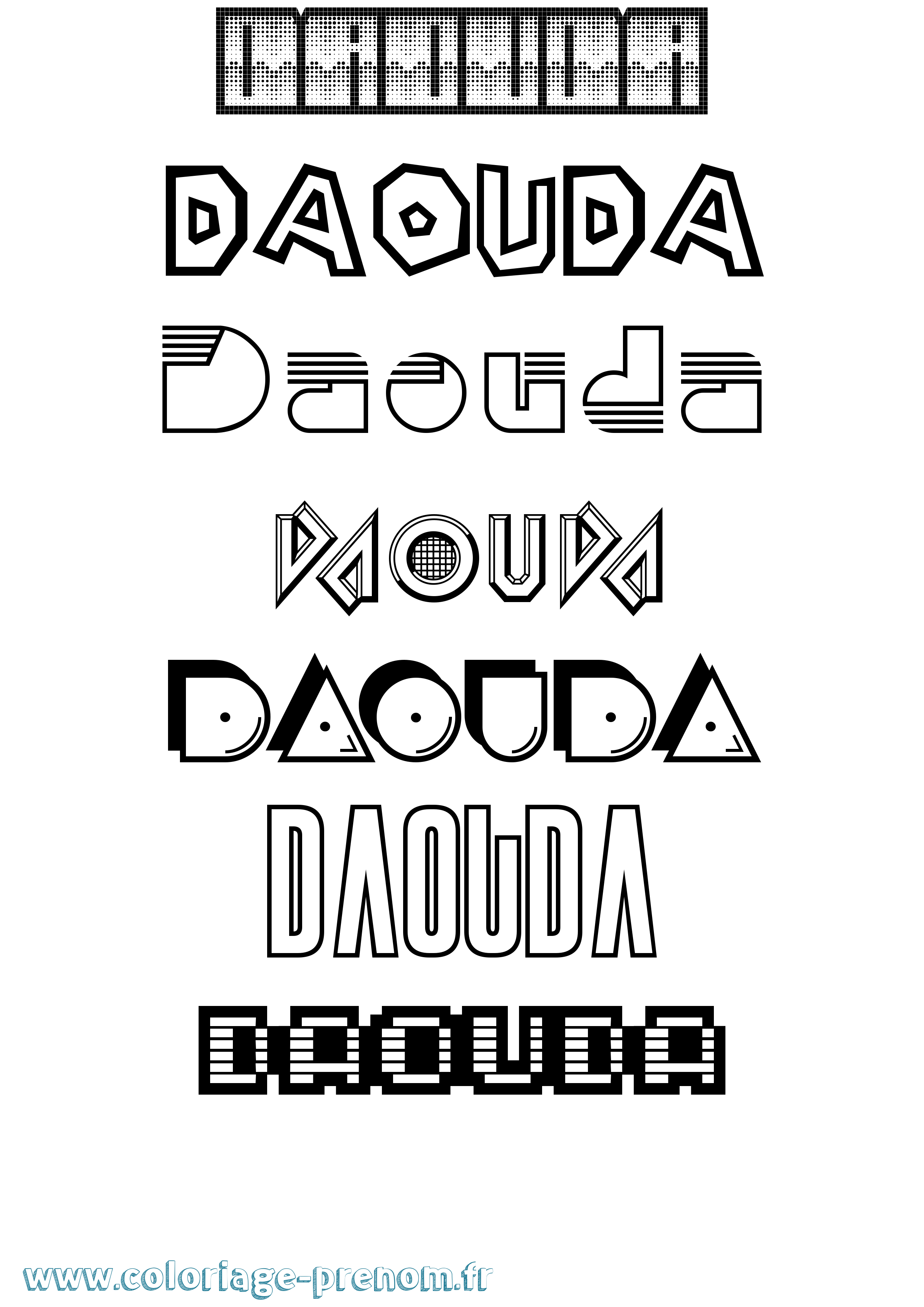 Coloriage prénom Daouda