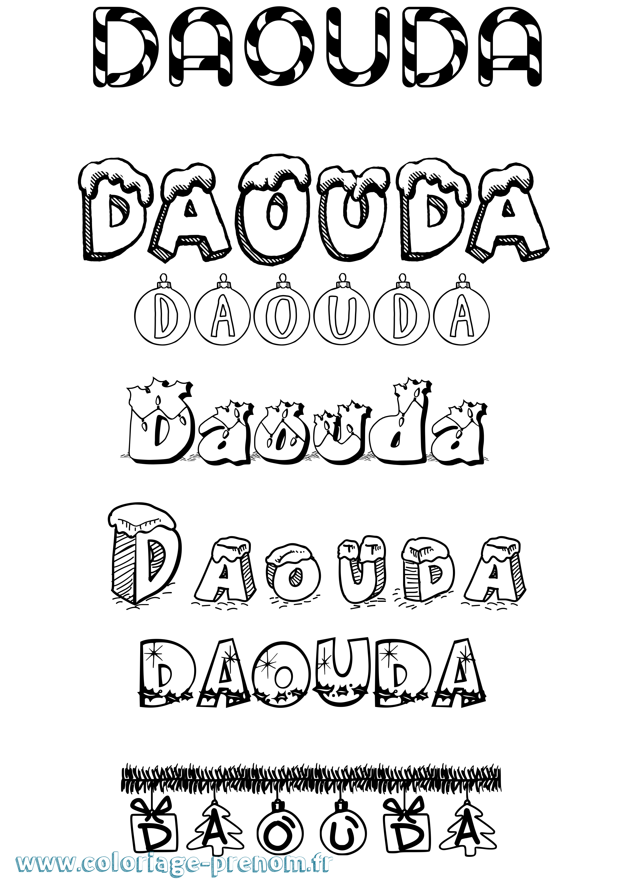 Coloriage prénom Daouda