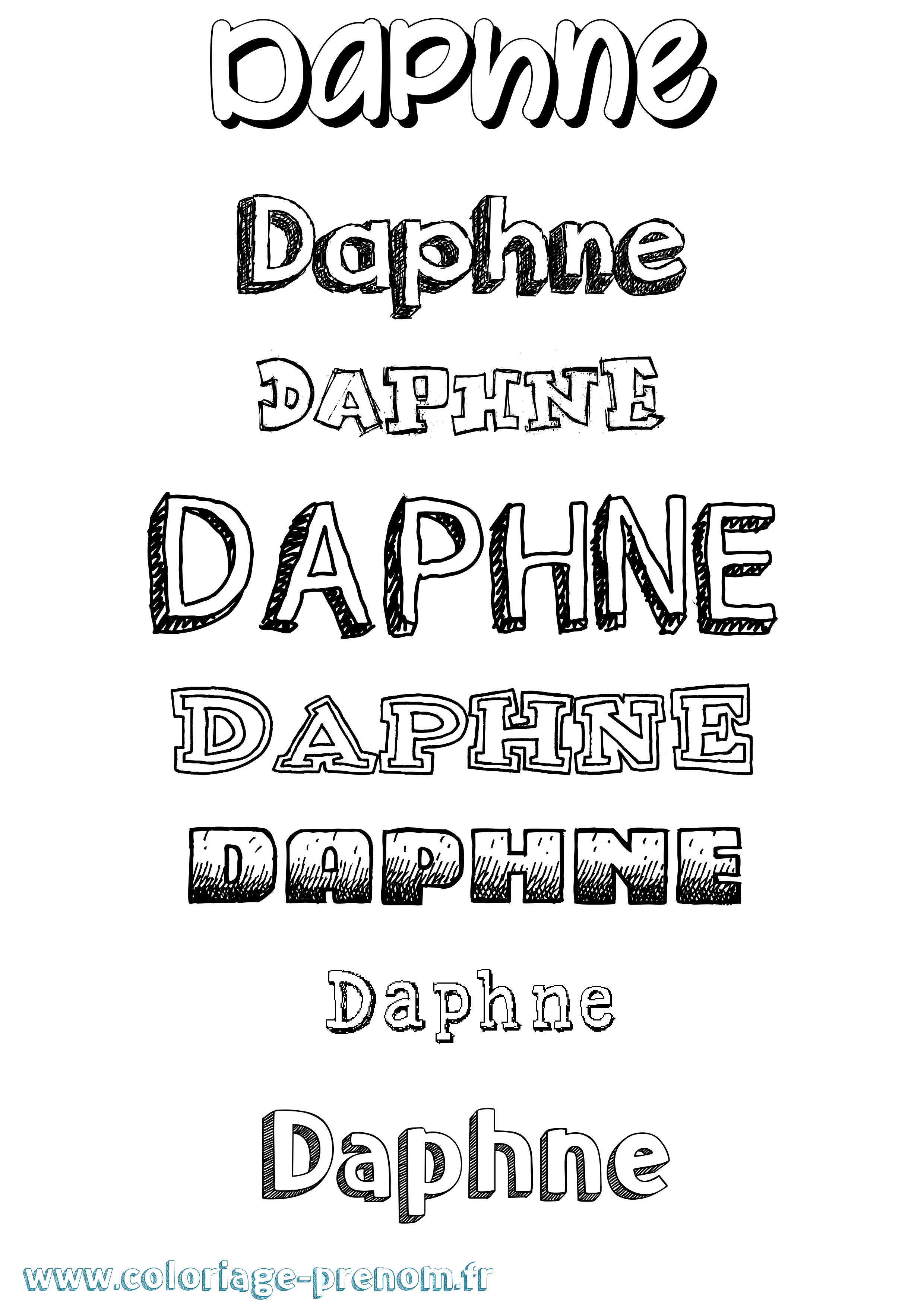 Coloriage prénom Daphne Dessiné