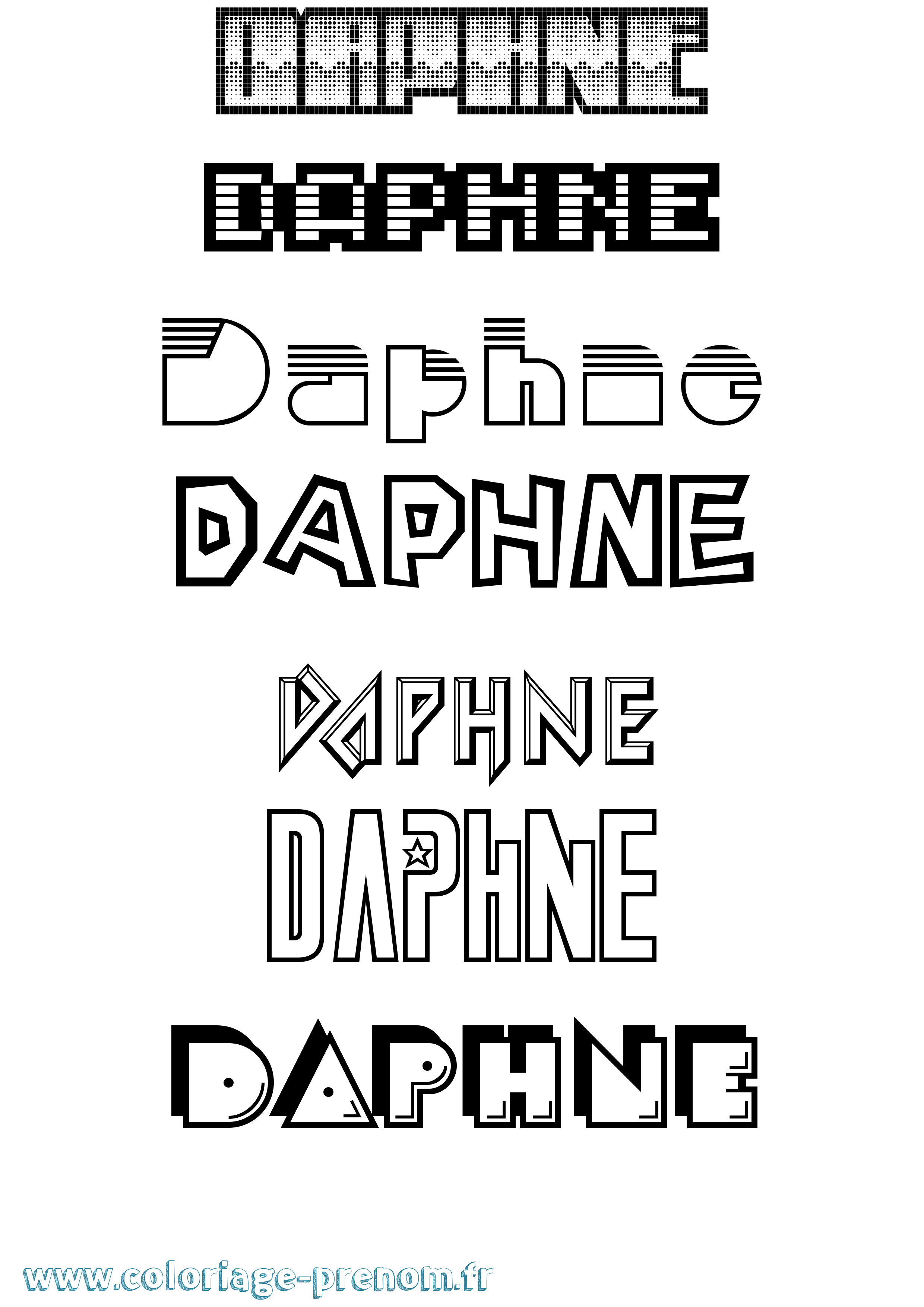 Coloriage prénom Daphne Jeux Vidéos