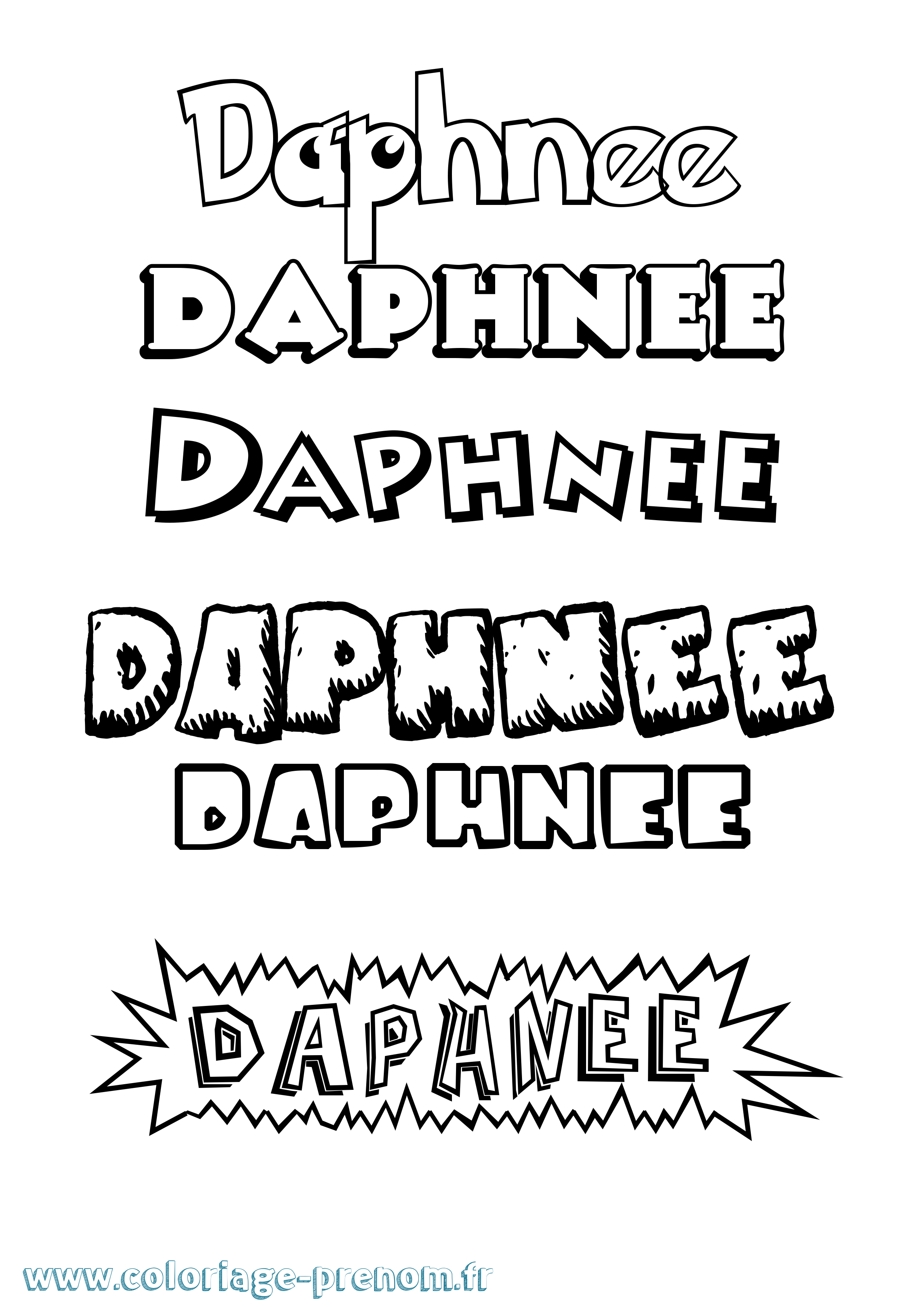 Coloriage prénom Daphnee