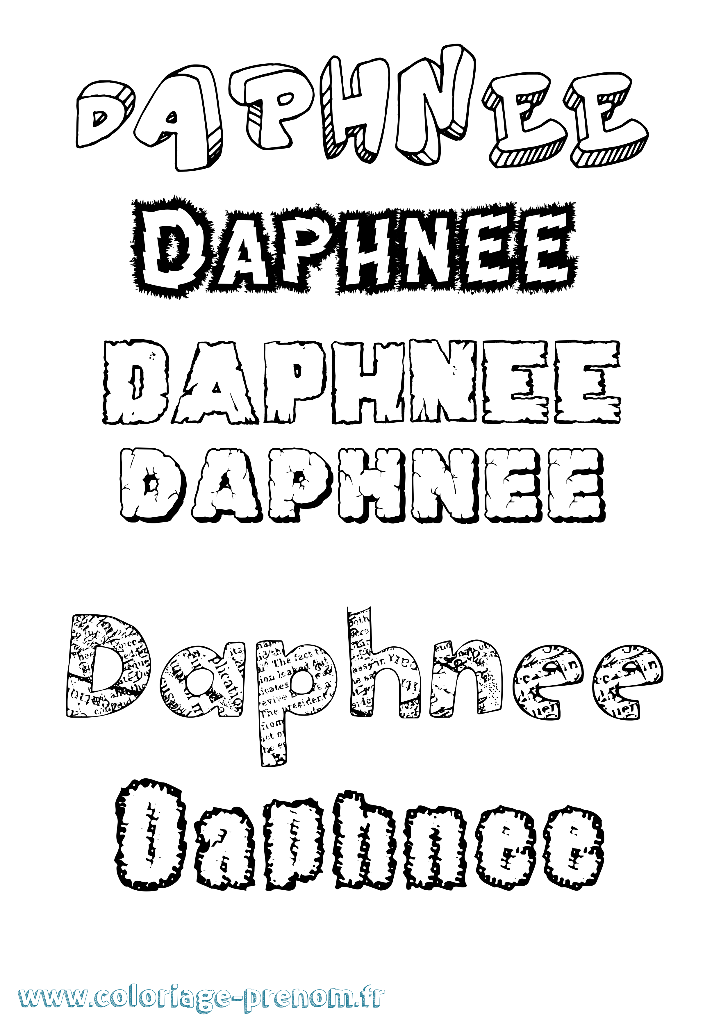 Coloriage prénom Daphnee