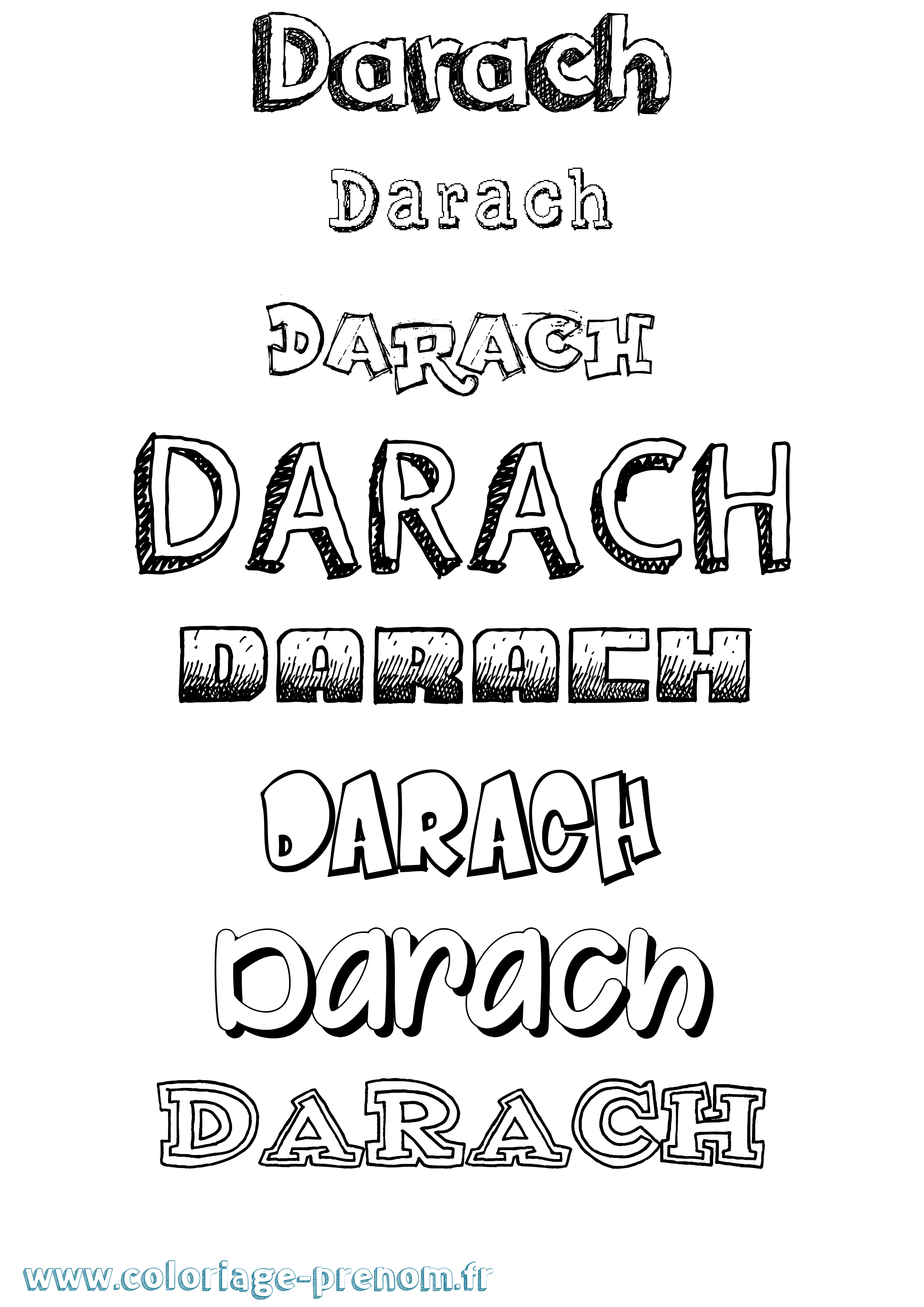 Coloriage prénom Darach Dessiné