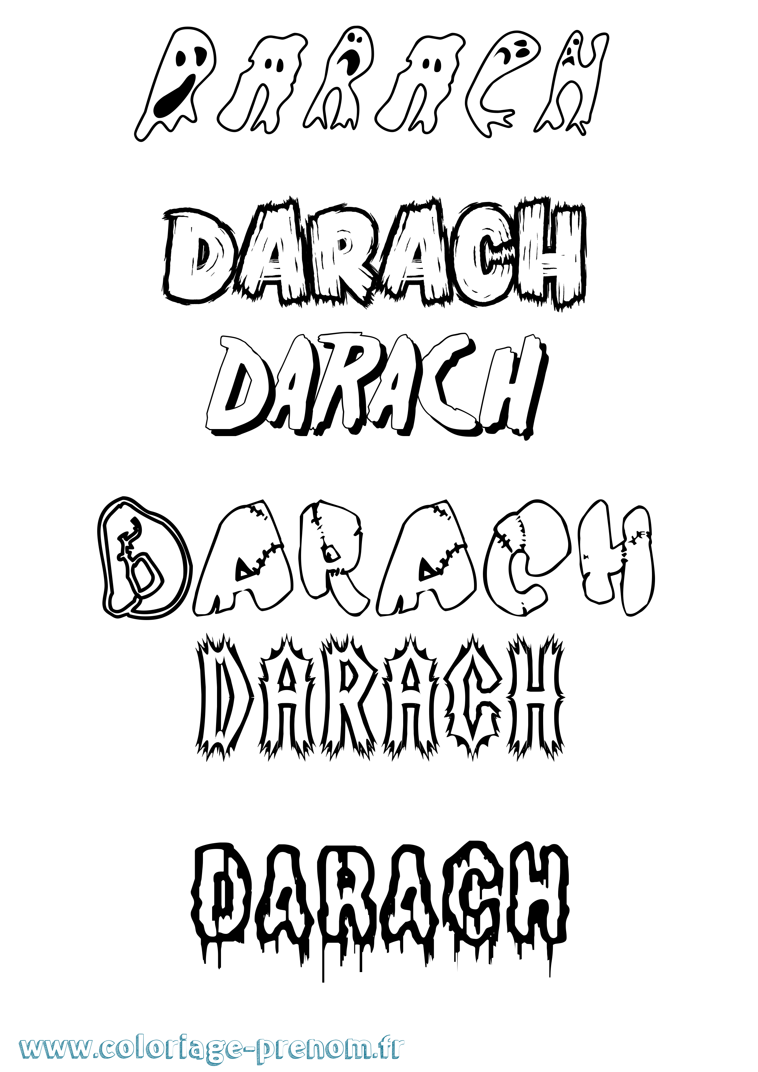 Coloriage prénom Darach Frisson