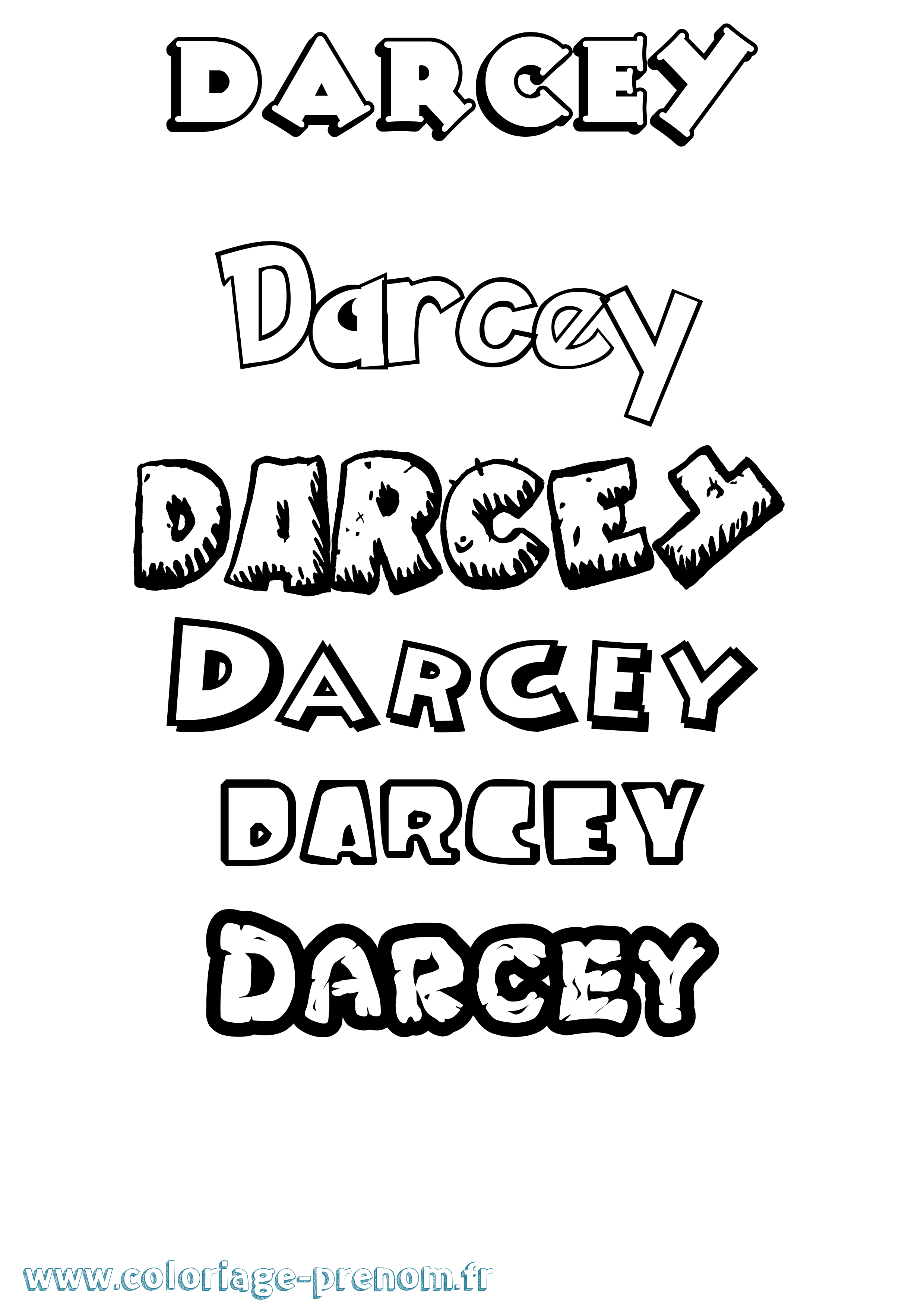 Coloriage prénom Darcey Dessin Animé