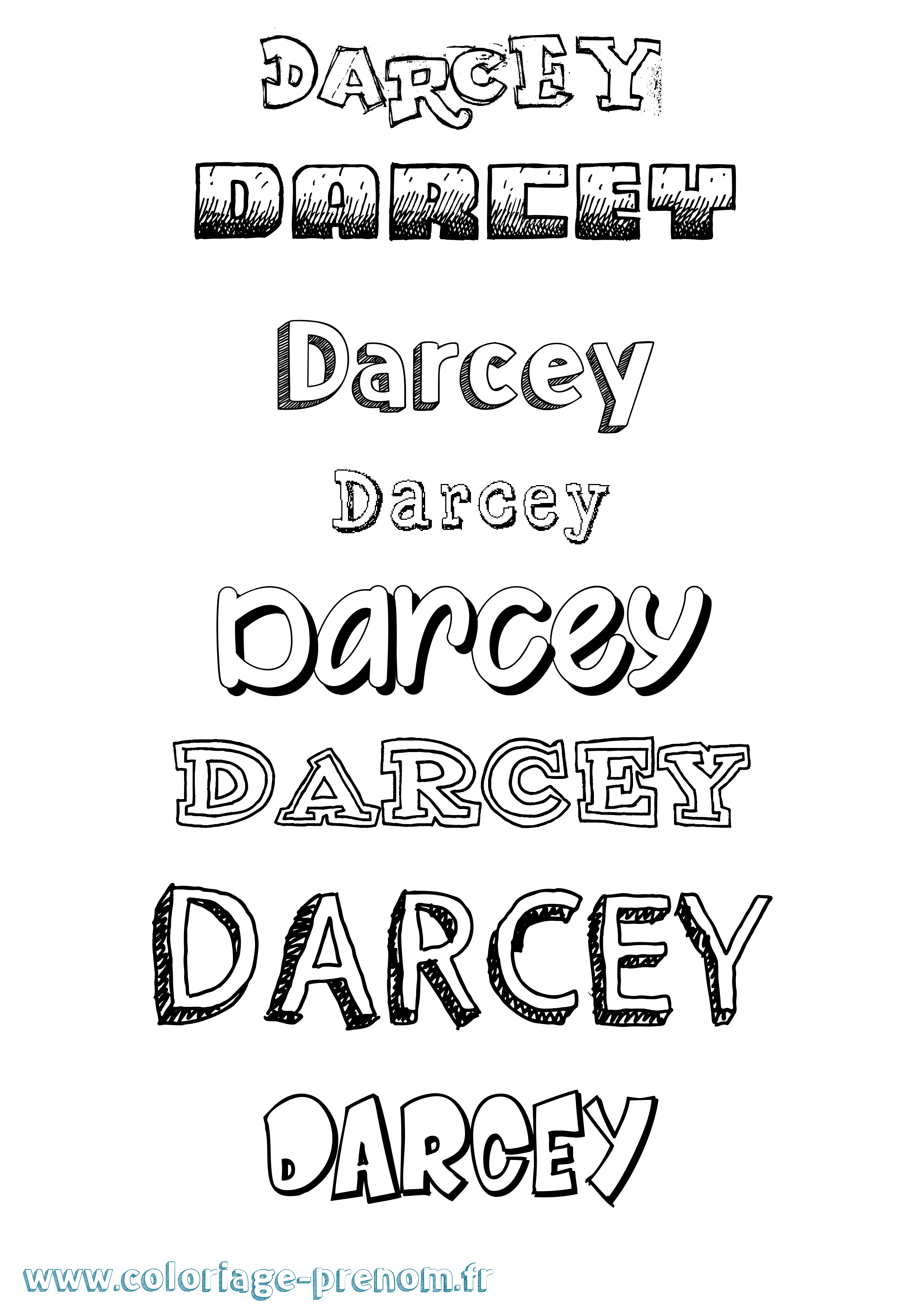Coloriage prénom Darcey Dessiné