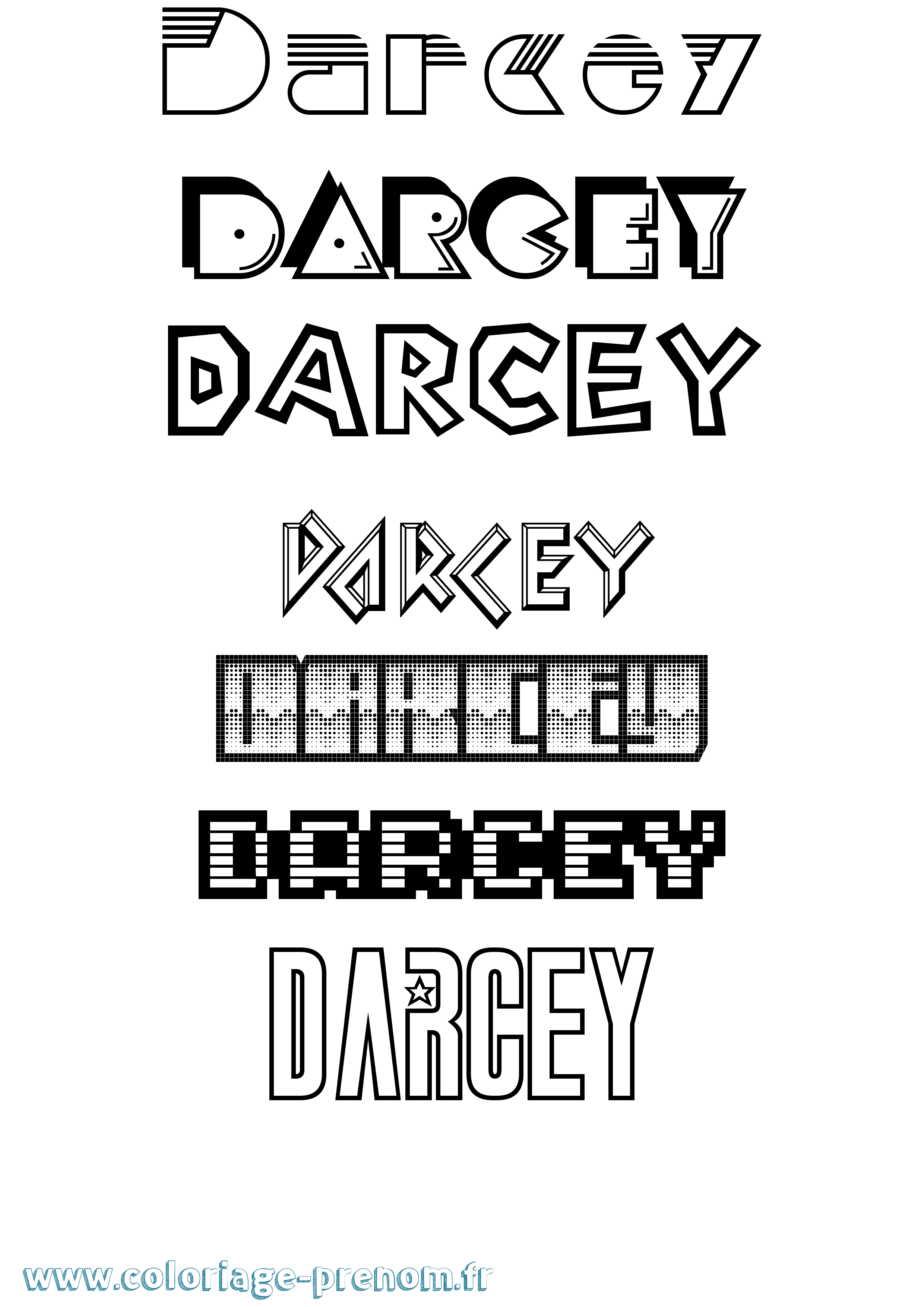 Coloriage prénom Darcey Jeux Vidéos