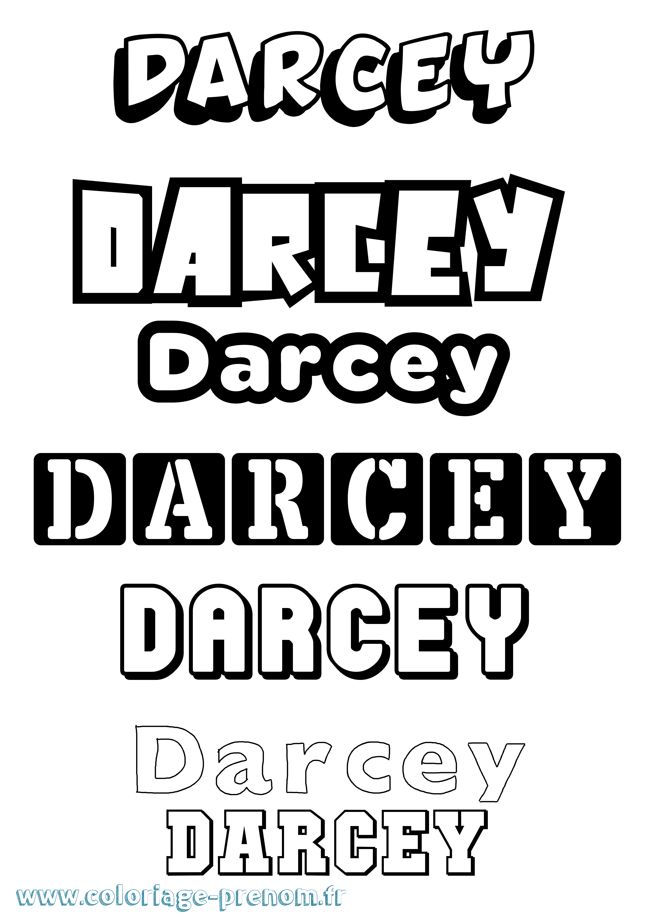 Coloriage prénom Darcey Simple