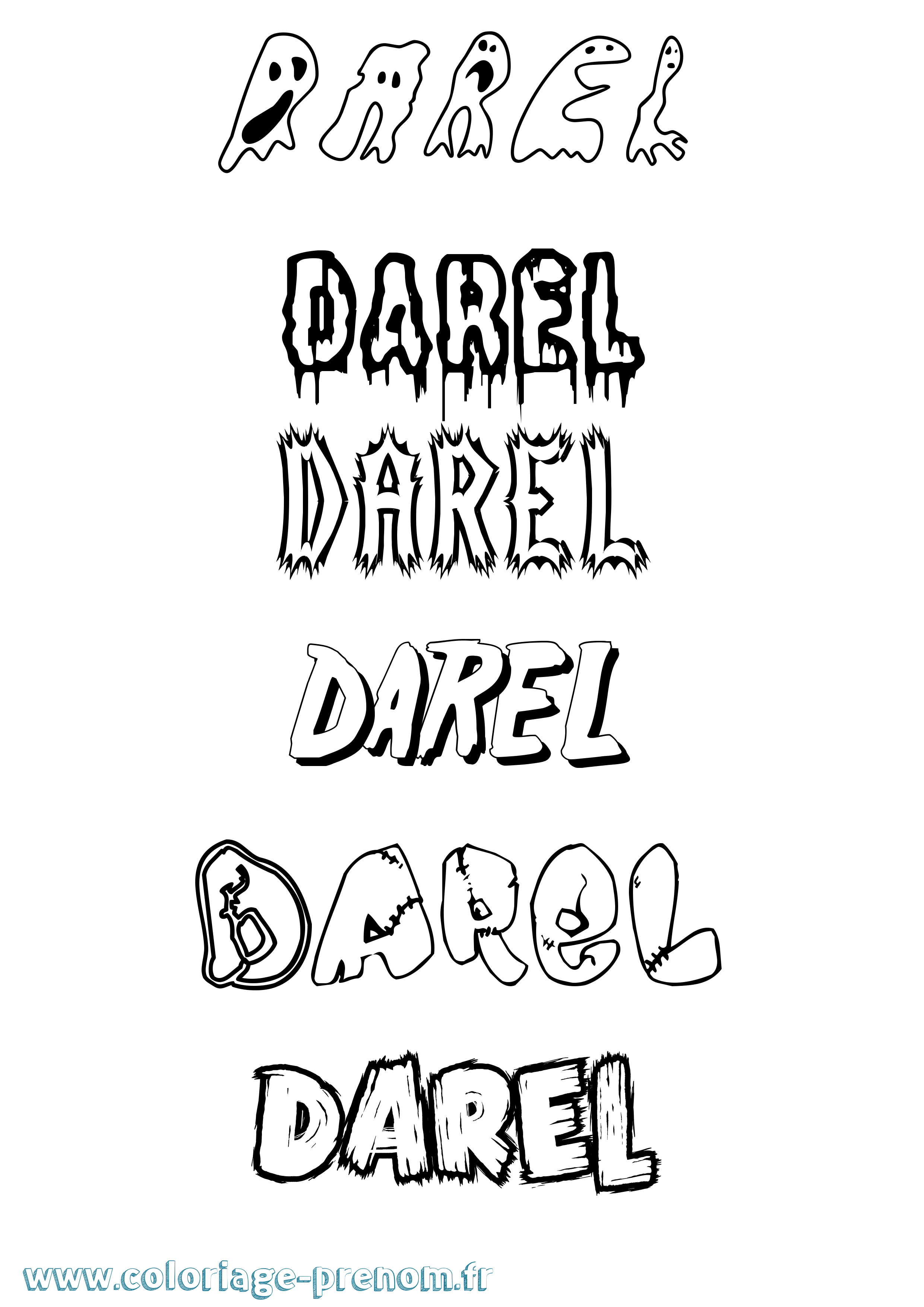 Coloriage prénom Darel Frisson