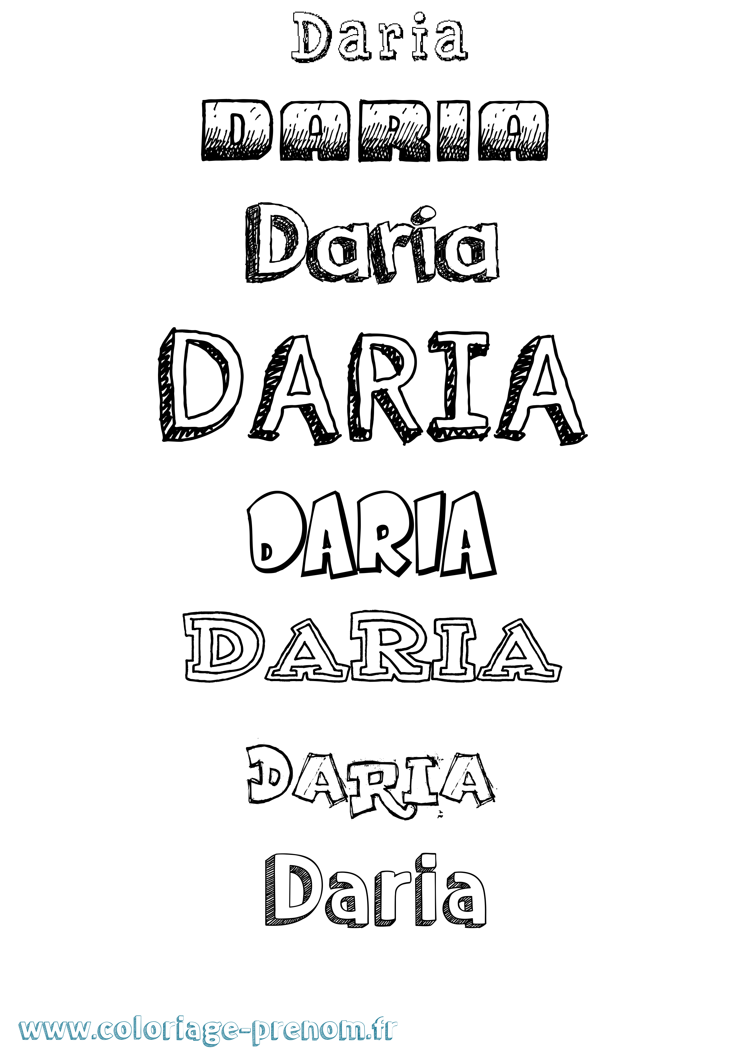 Coloriage prénom Daria Dessiné