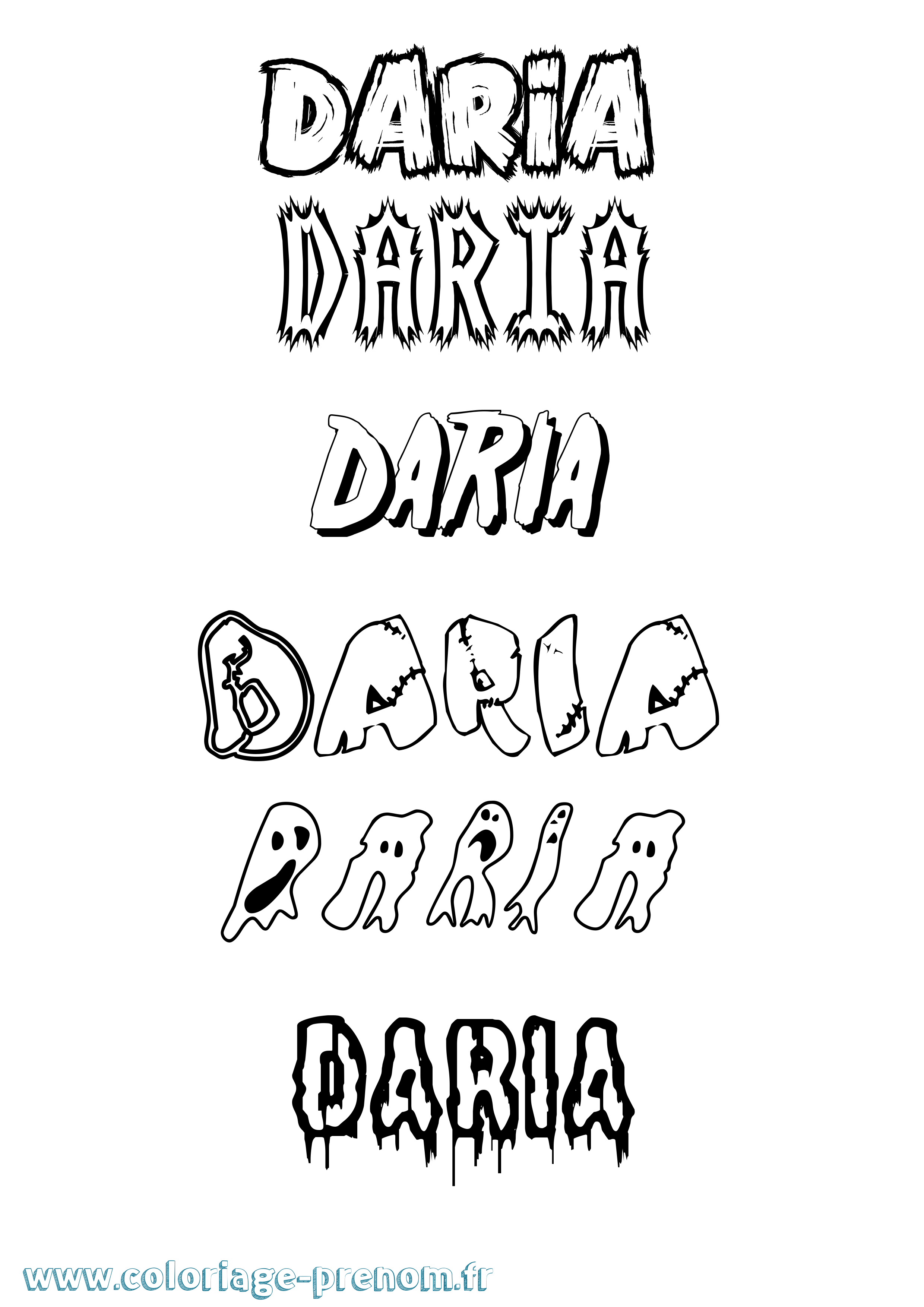 Coloriage prénom Daria Frisson