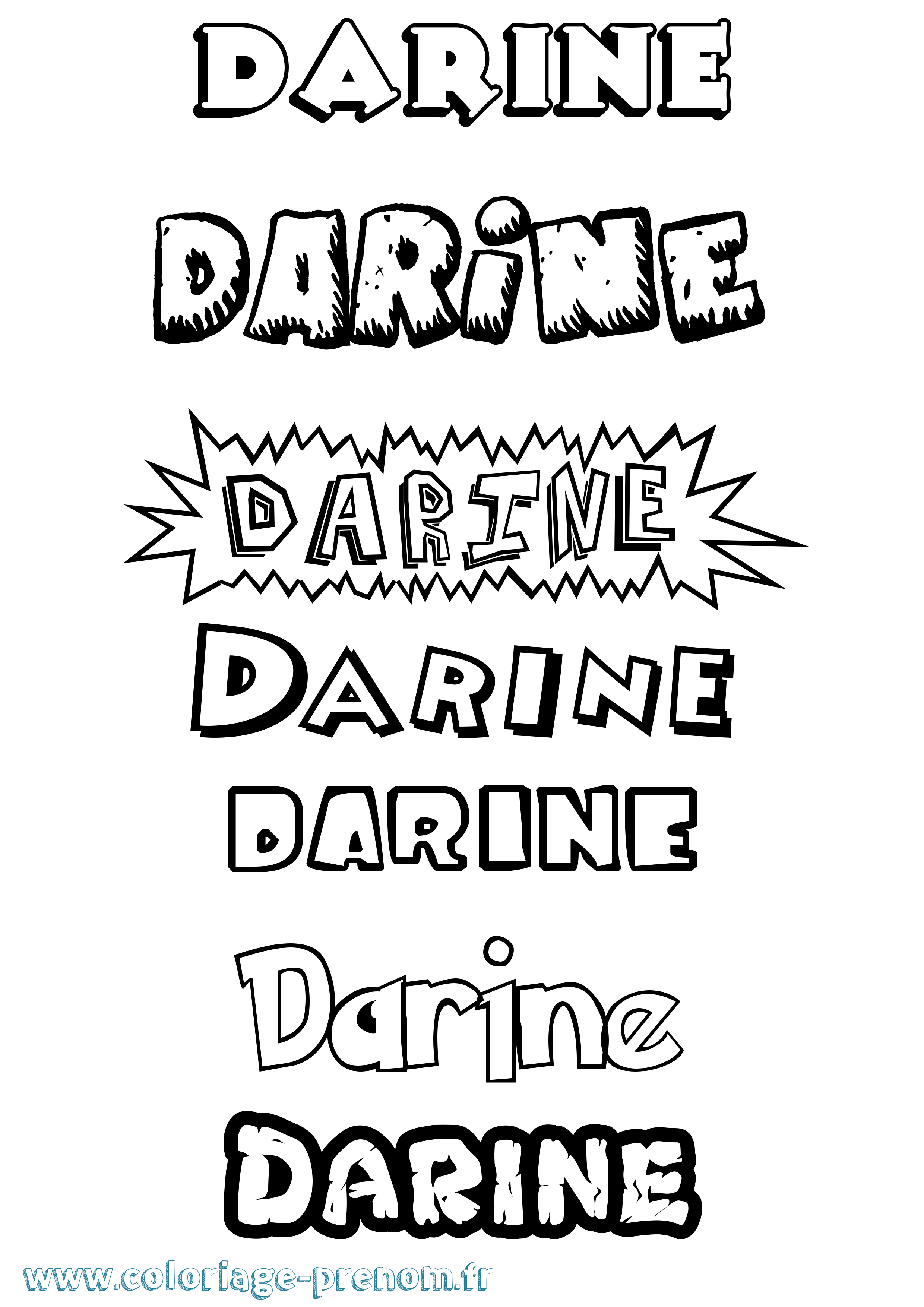 Coloriage prénom Darine