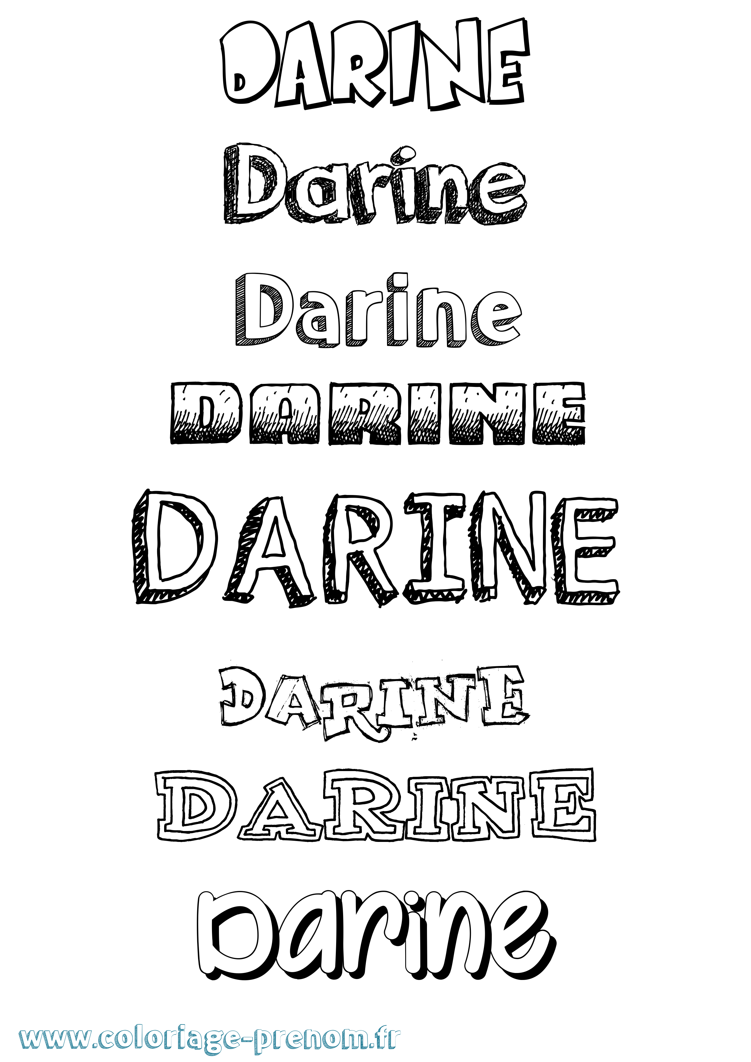 Coloriage prénom Darine