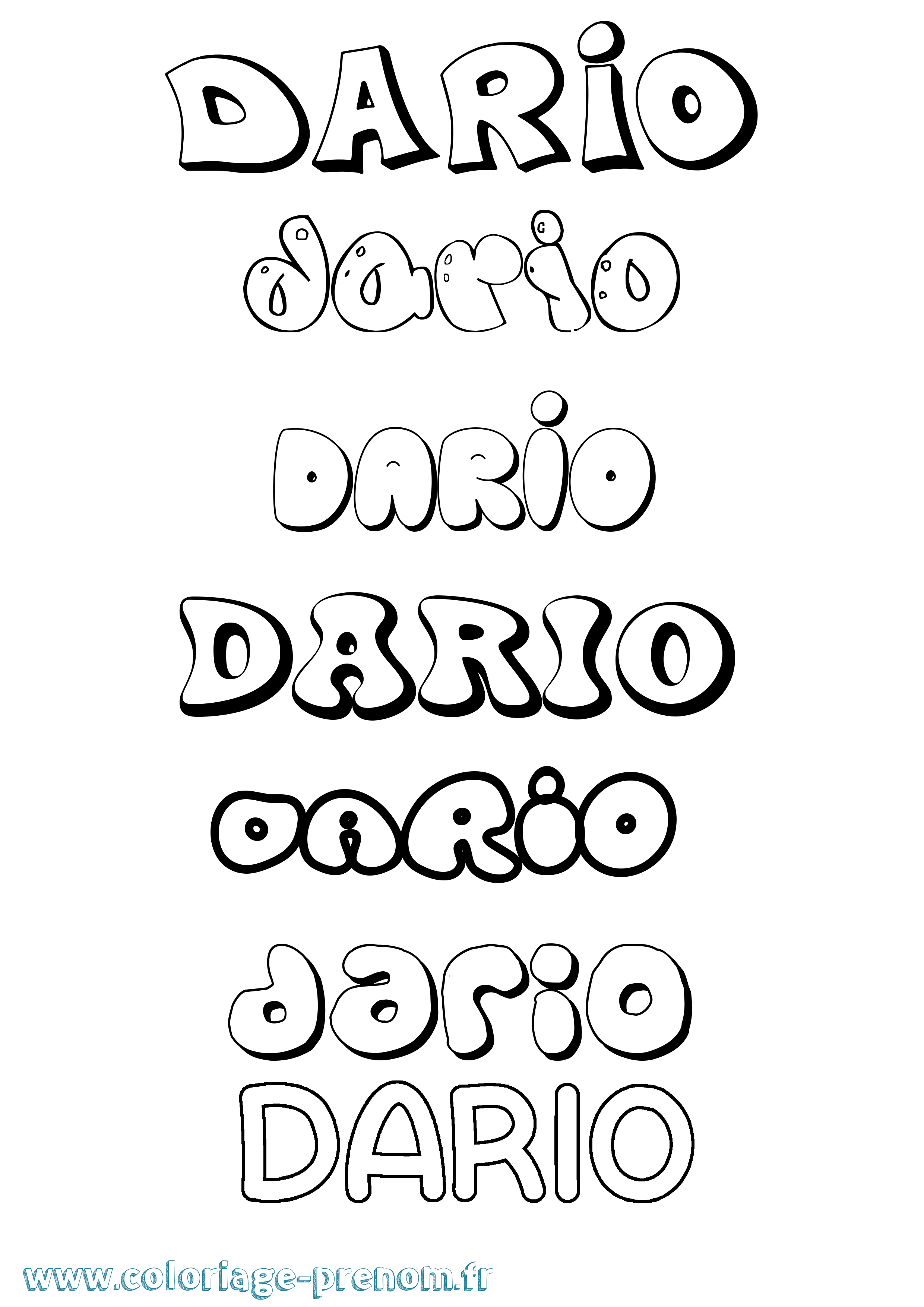 Coloriage Dario Bubble Coloriage prénom Dario Bubble