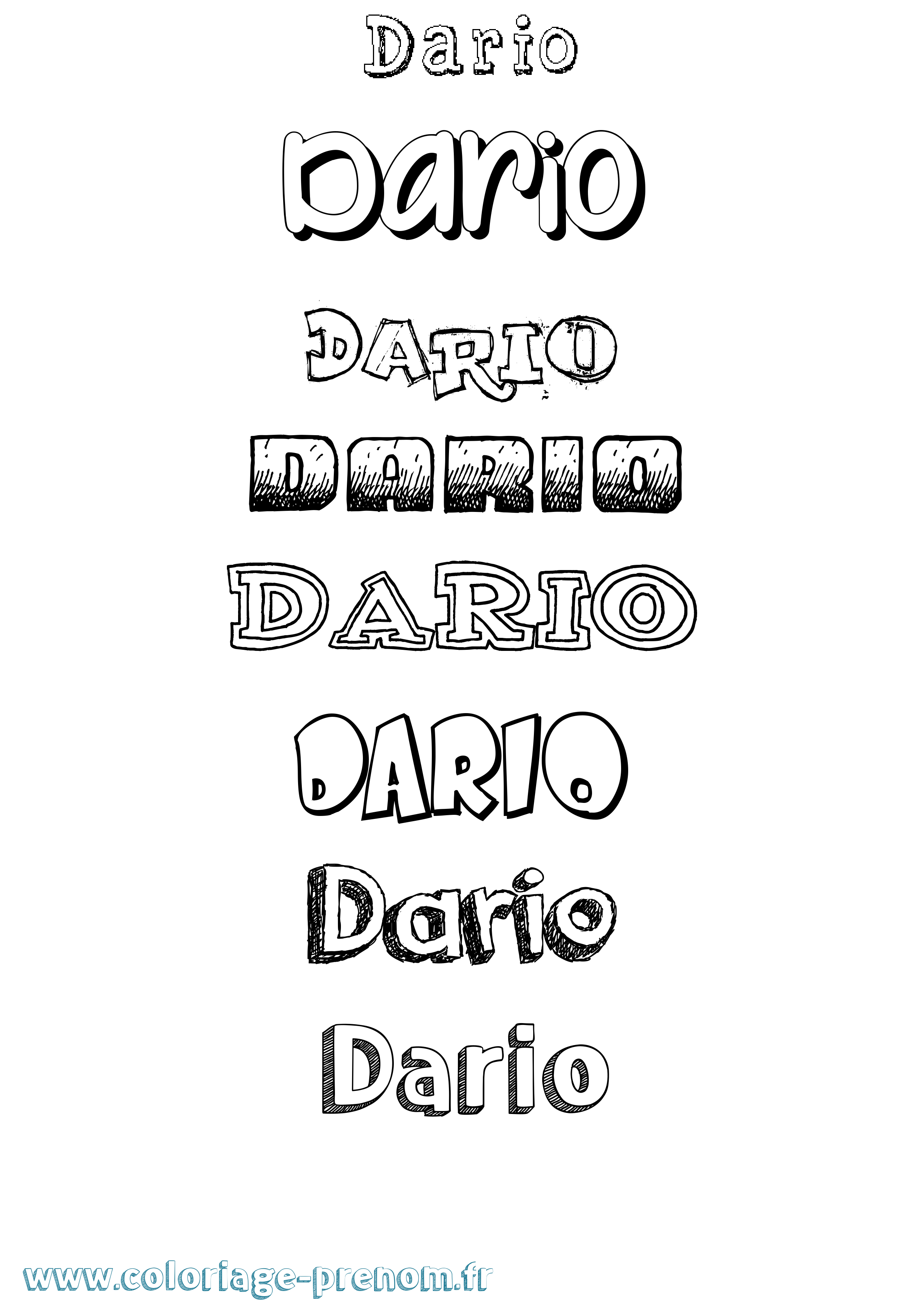 Coloriage Dario Dessiné Coloriage prénom Dario Dessiné