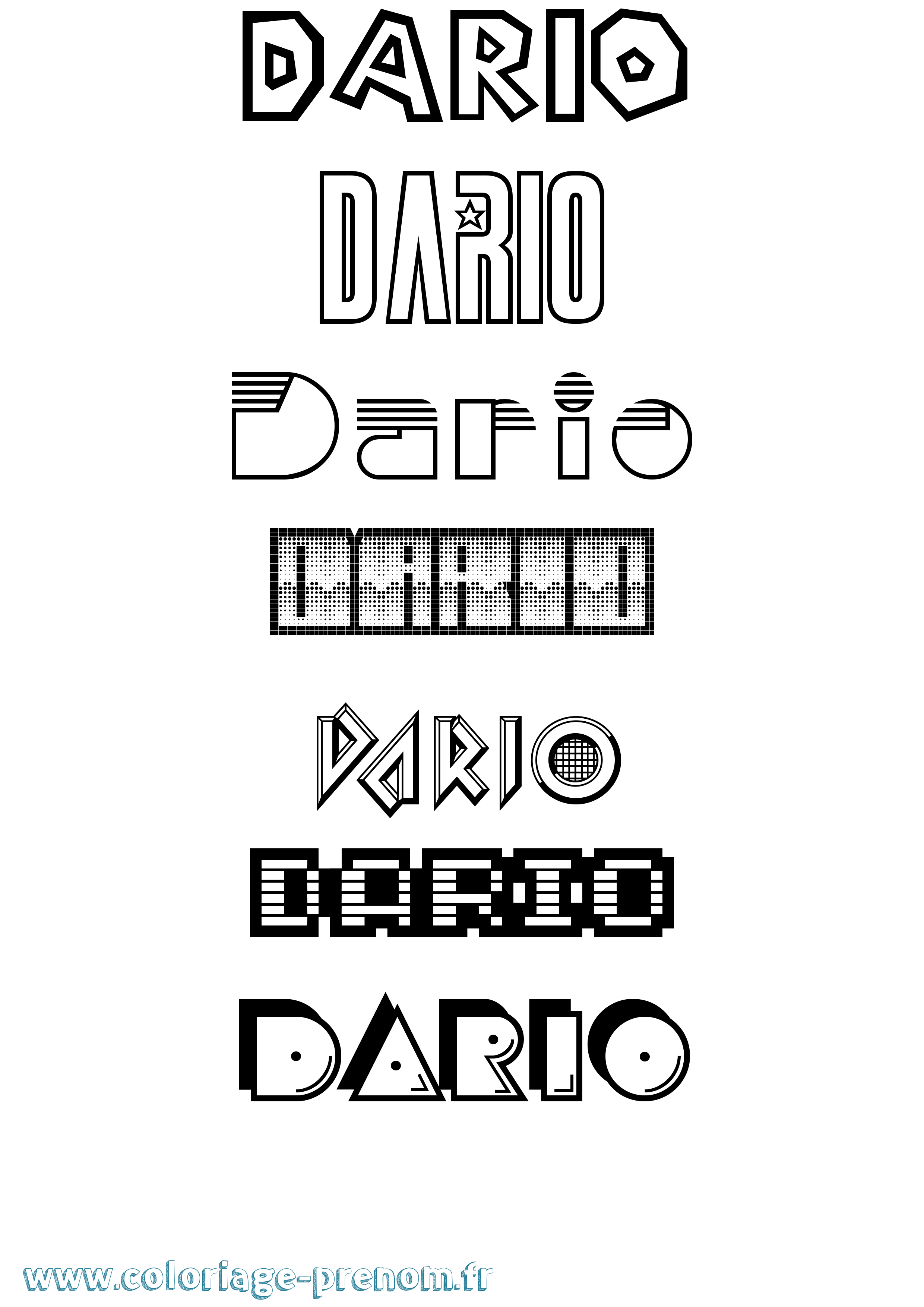 Coloriage Dario Jeux Vidéos Coloriage prénom Dario Jeux Vidéos