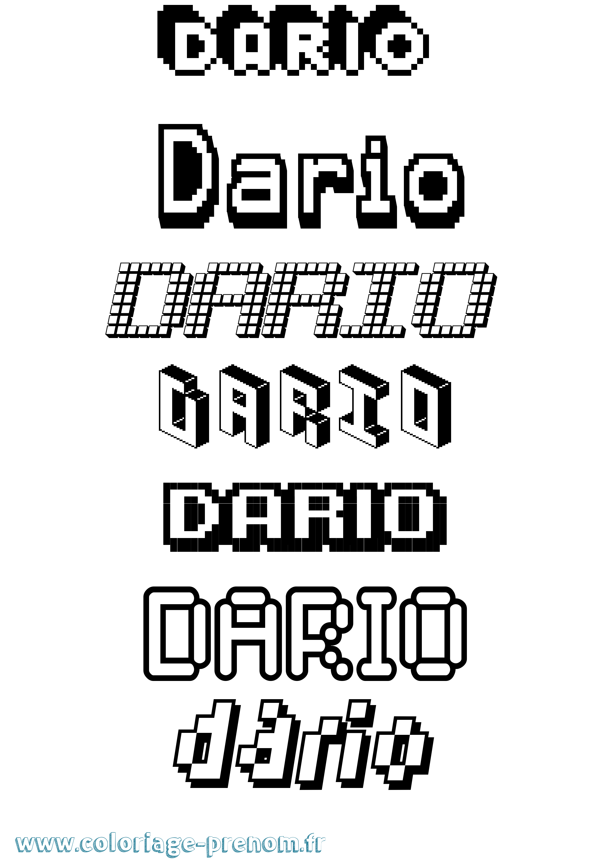 Coloriage Dario Pixel Coloriage prénom Dario Pixel