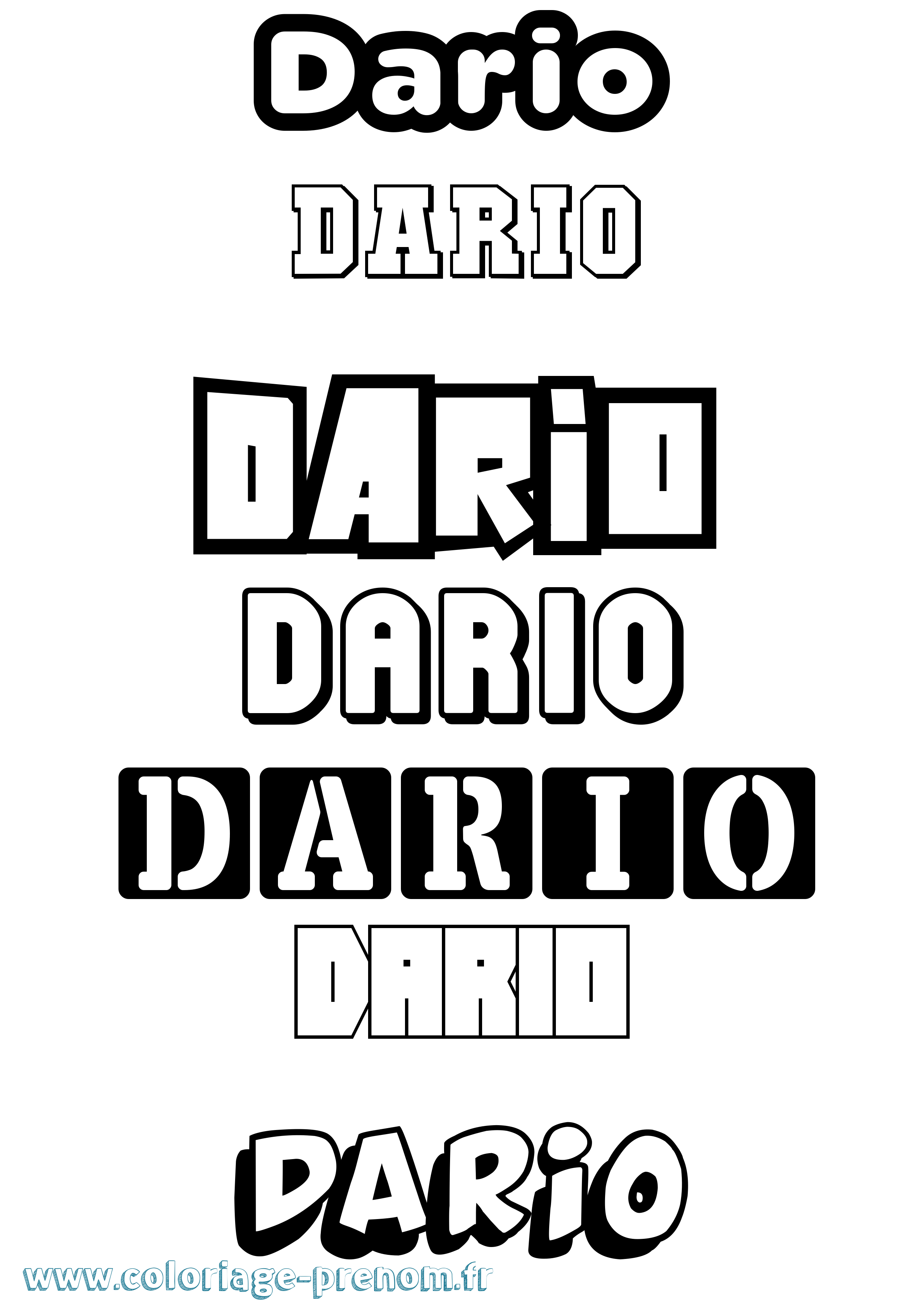 Coloriage prénom Dario