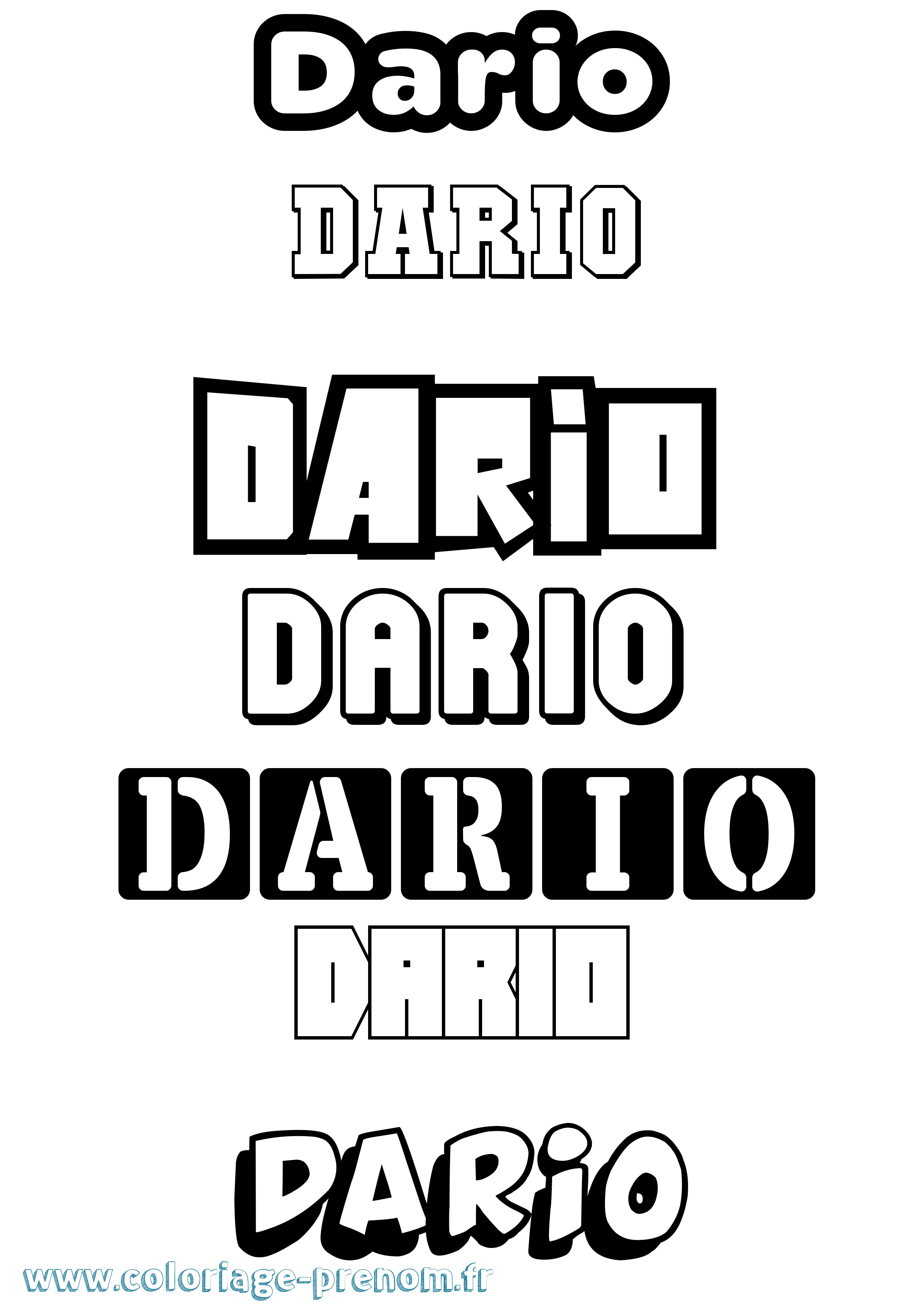 Coloriage Dario Simple Coloriage prénom Dario Simple