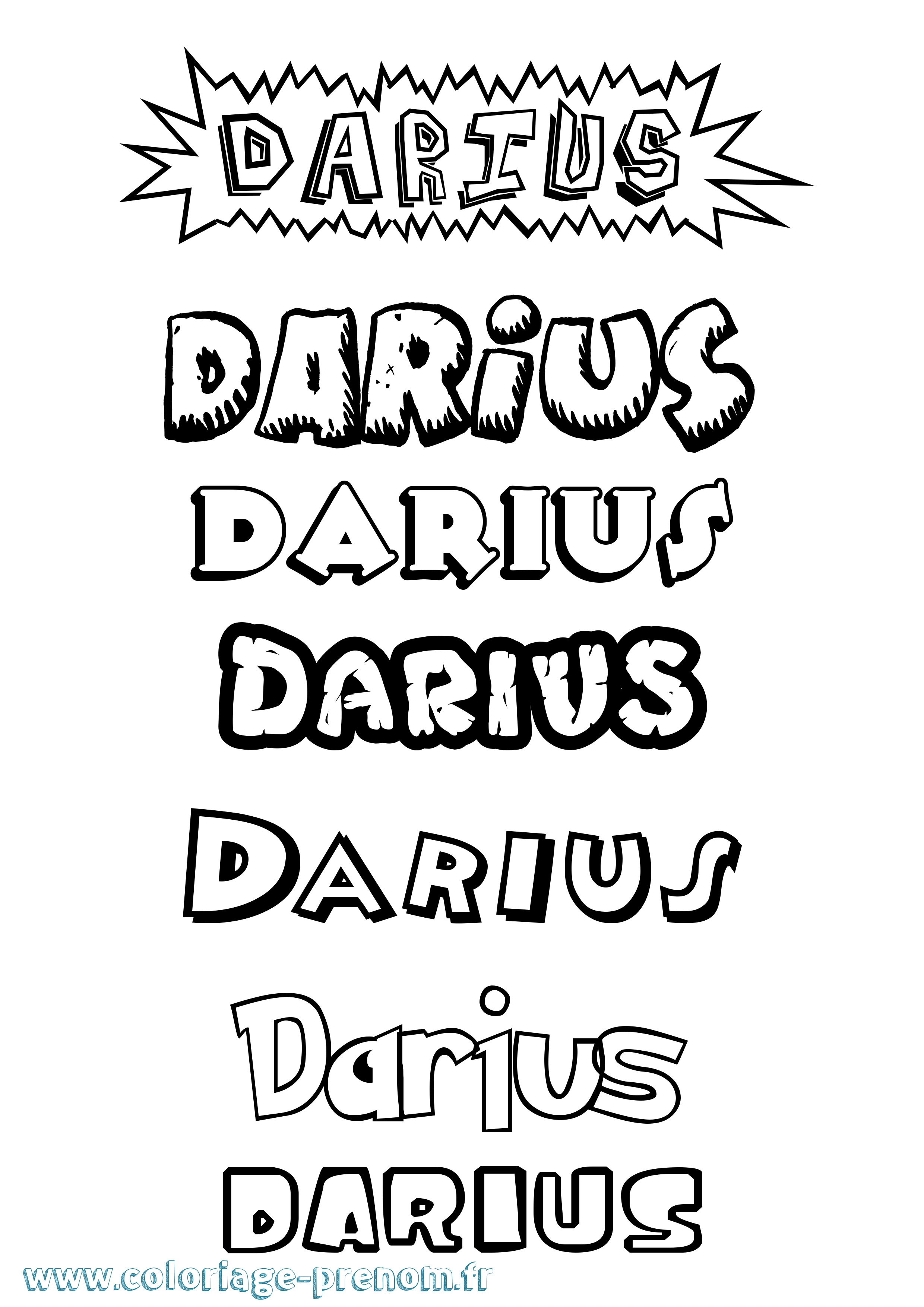 Coloriage Darius Coloriage prénom Darius