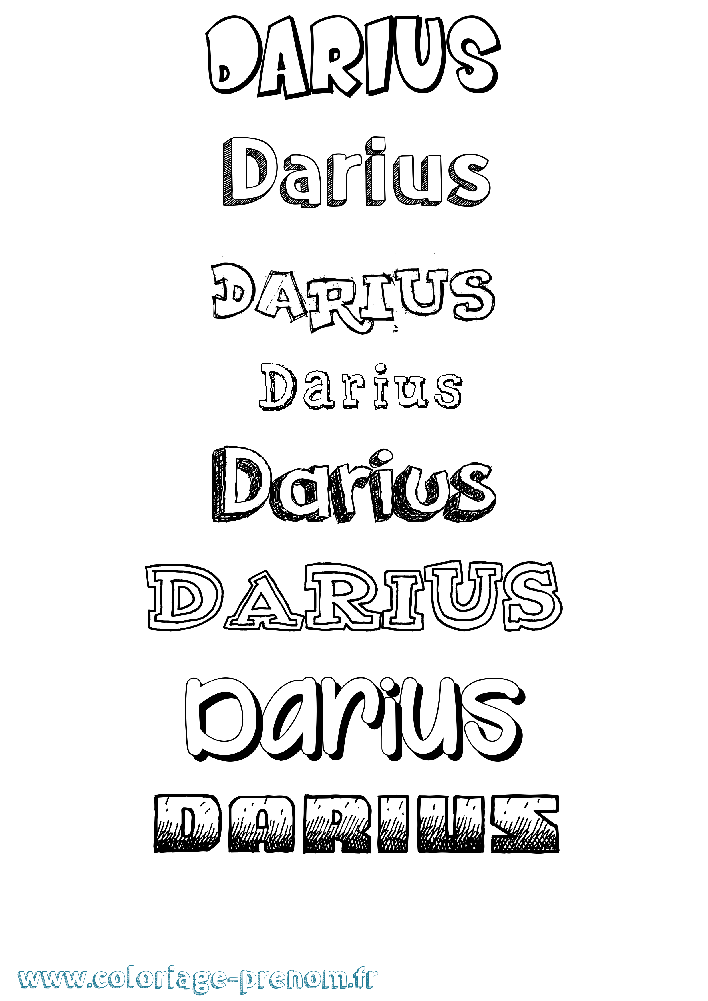 Coloriage prénom Darius Dessiné