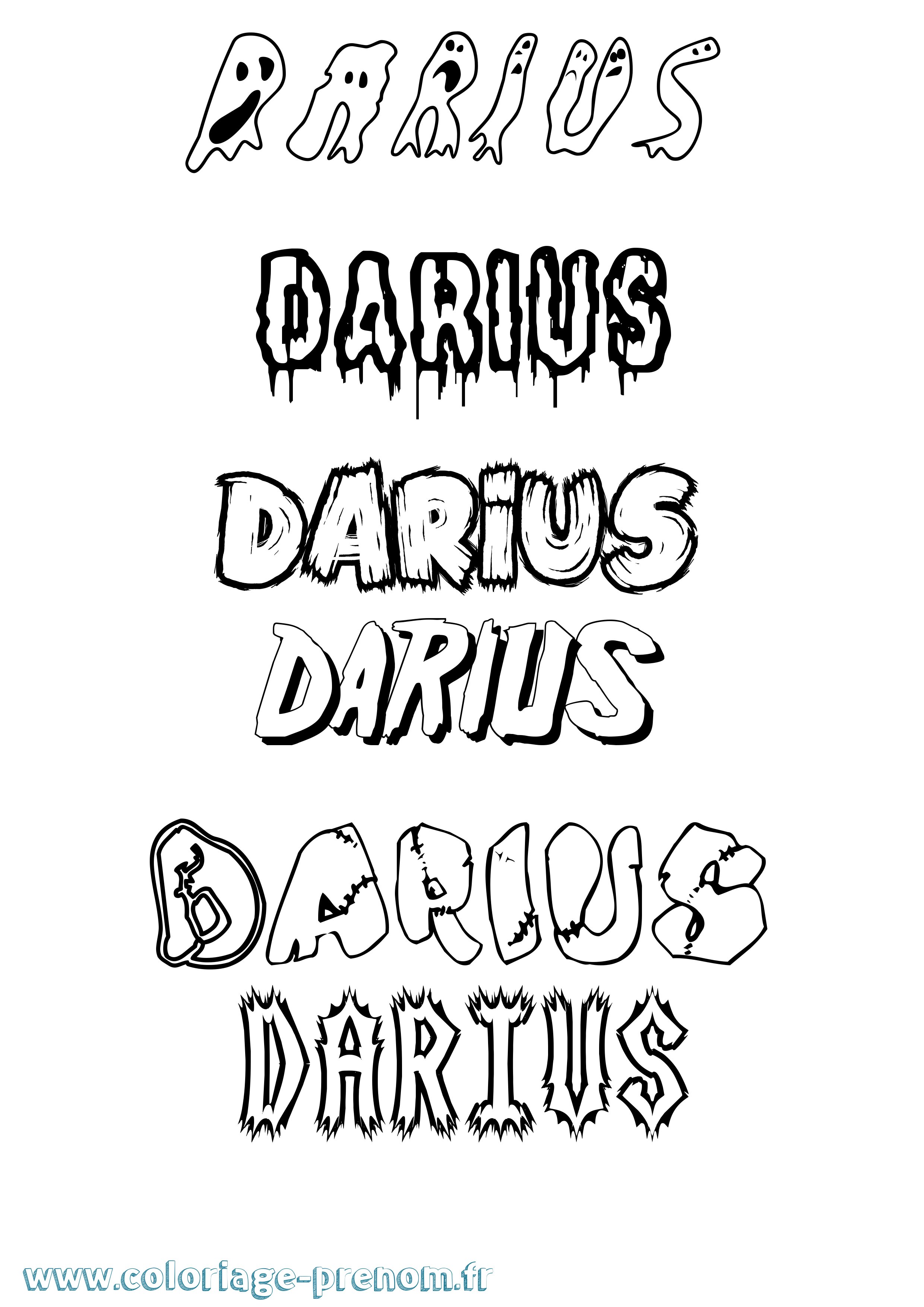 Coloriage prénom Darius Frisson