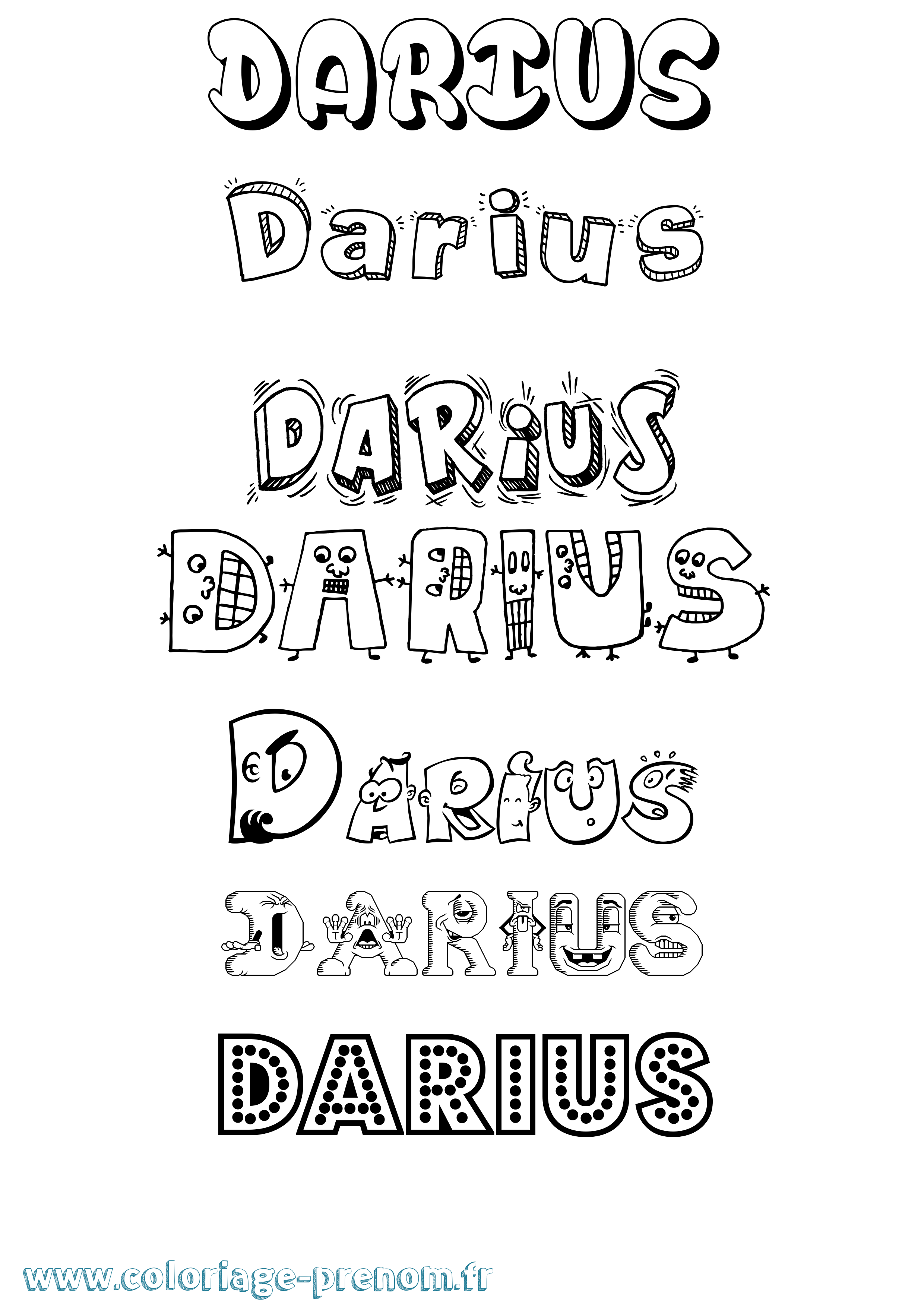 Coloriage Darius Coloriage prénom Darius