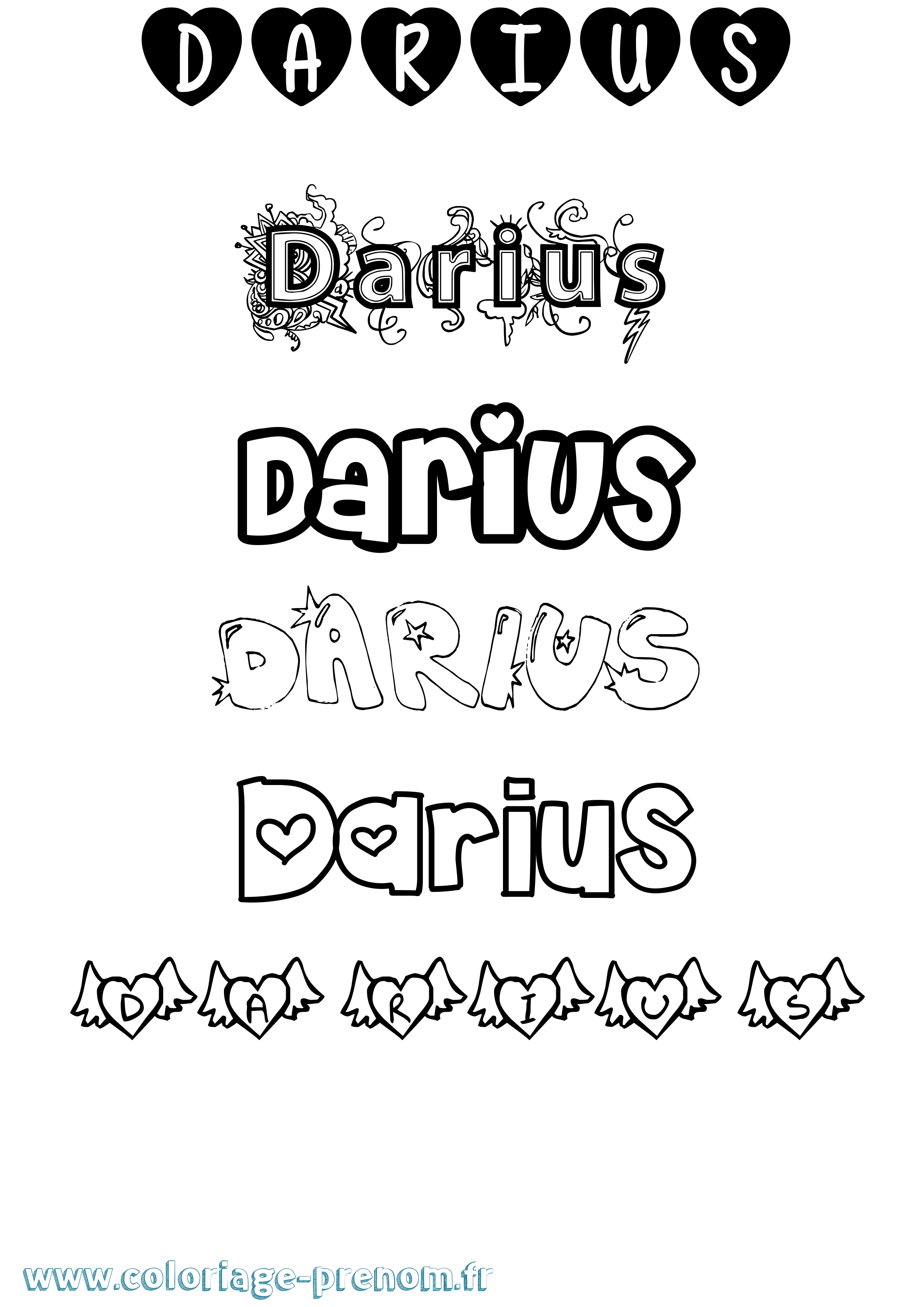 Coloriage Darius Coloriage prénom Darius