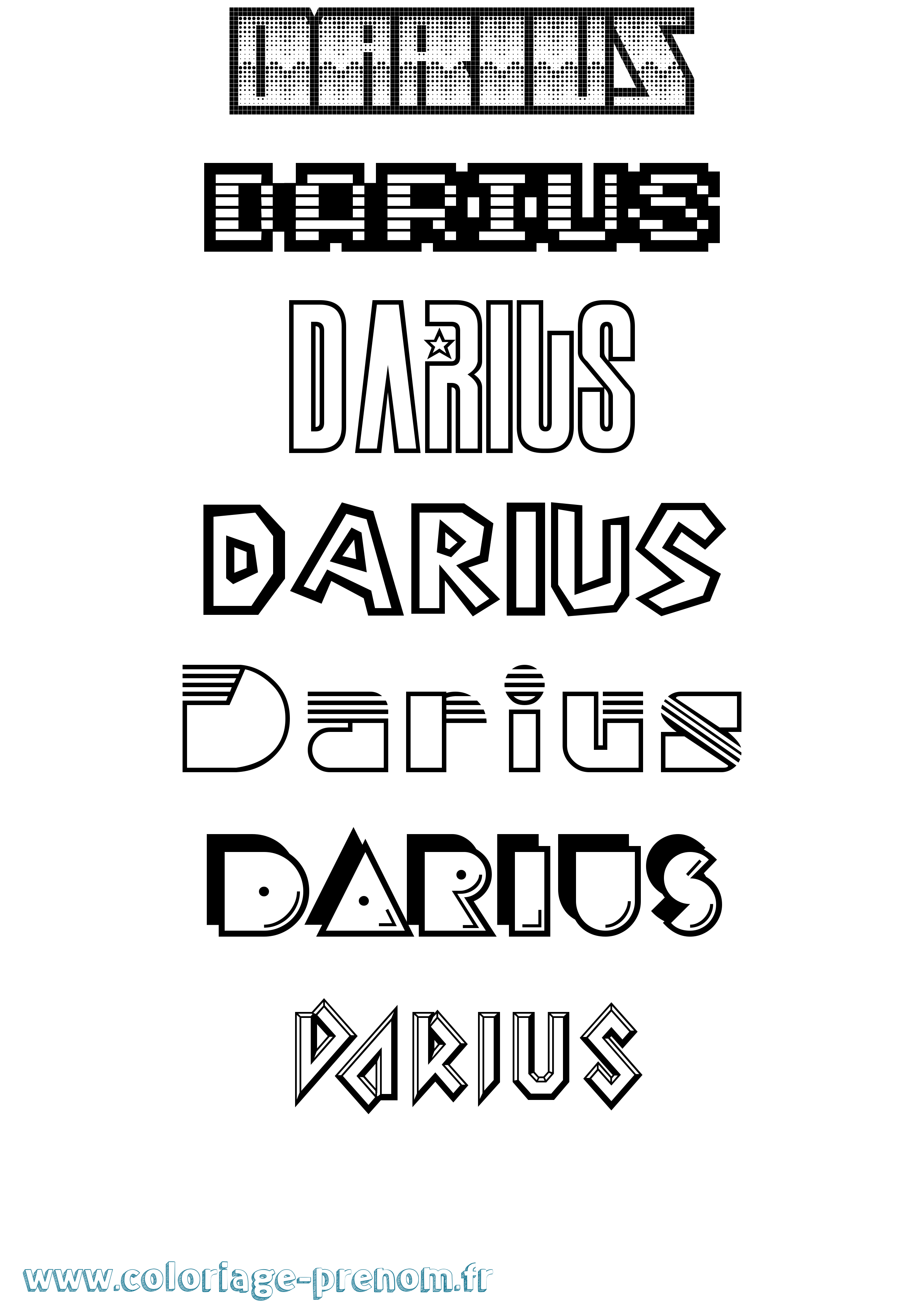 Coloriage prénom Darius Jeux Vidéos