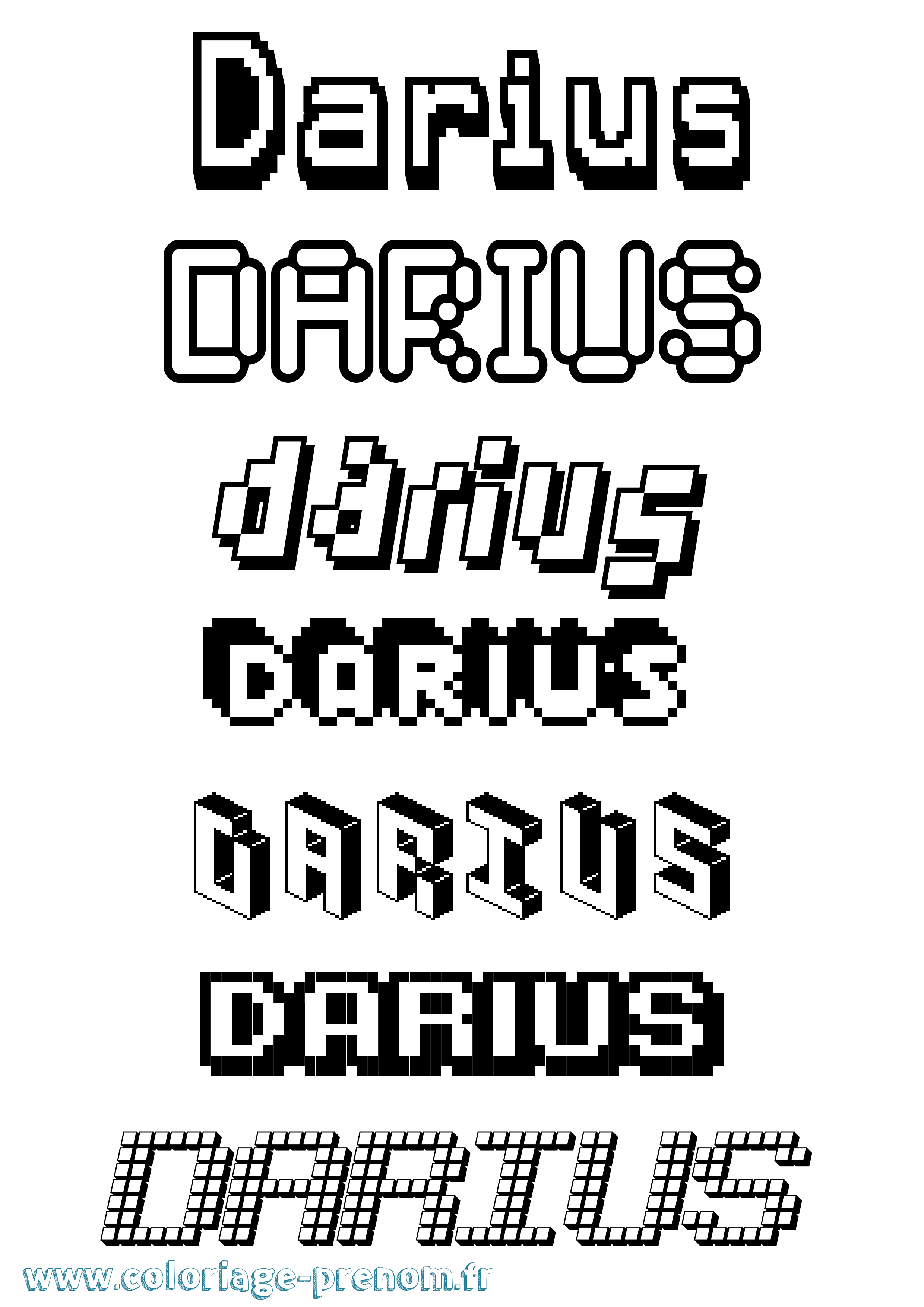 Coloriage Darius Coloriage prénom Darius
