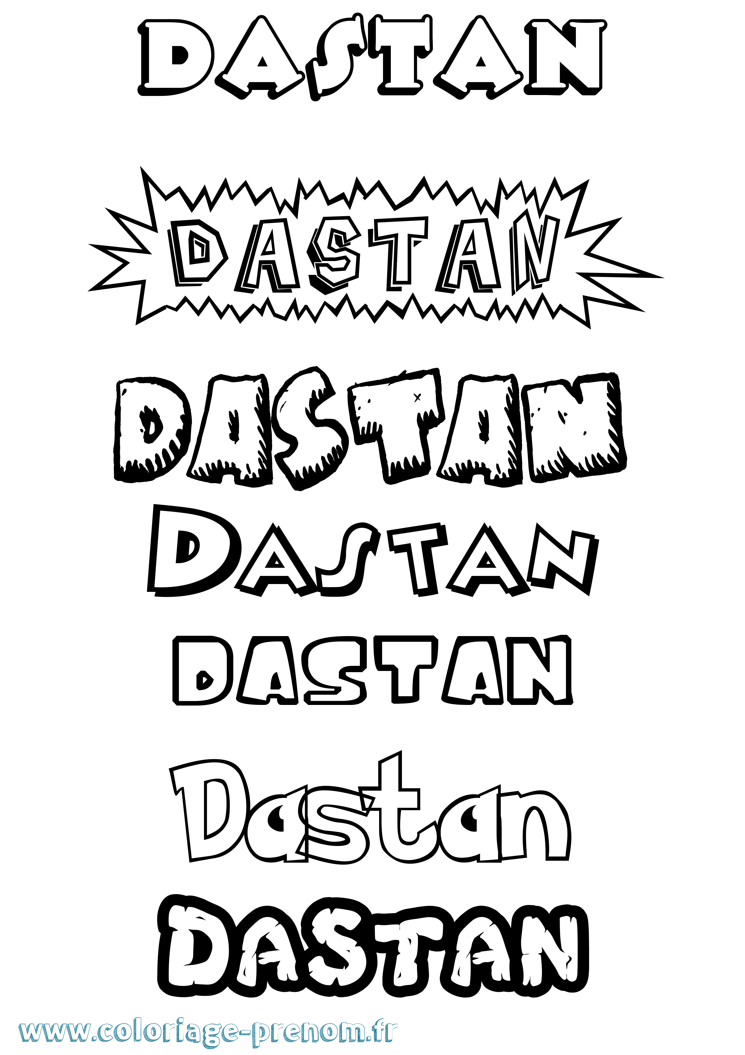 Coloriage prénom Dastan Dessin Animé
