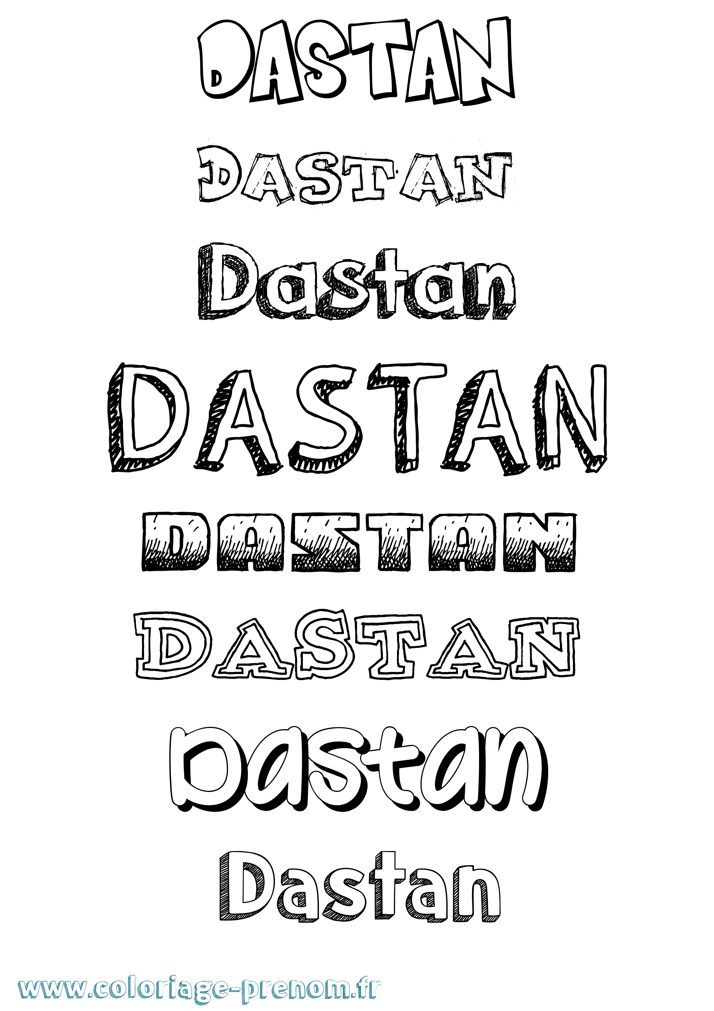 Coloriage prénom Dastan Dessiné