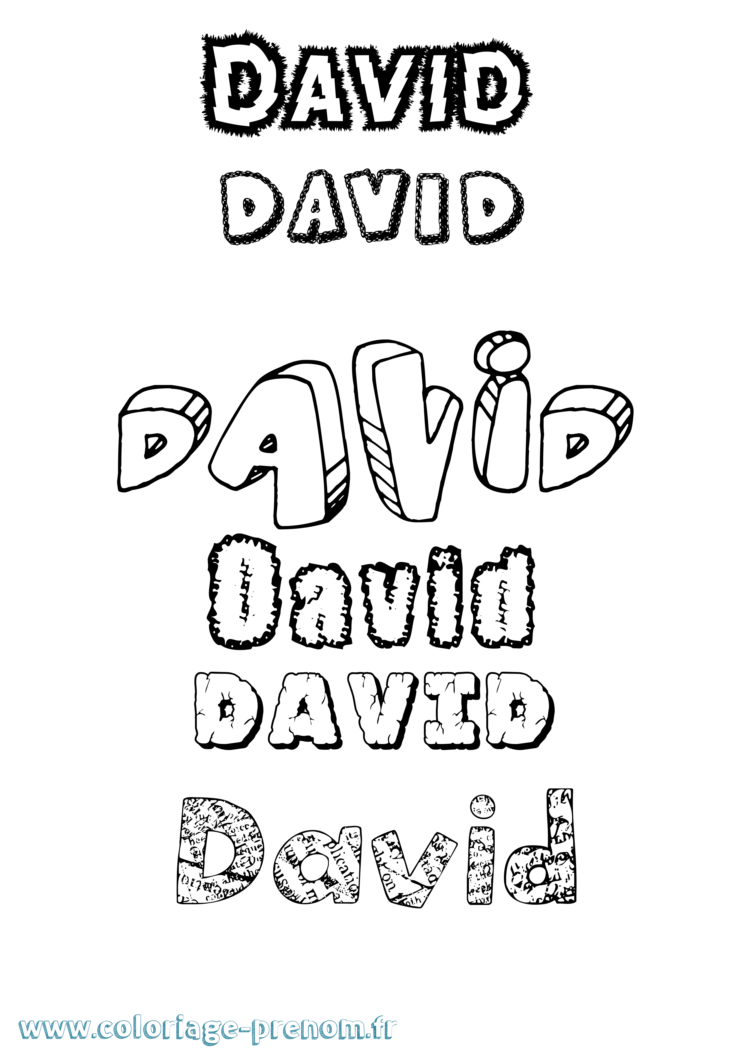 Coloriage prénom David