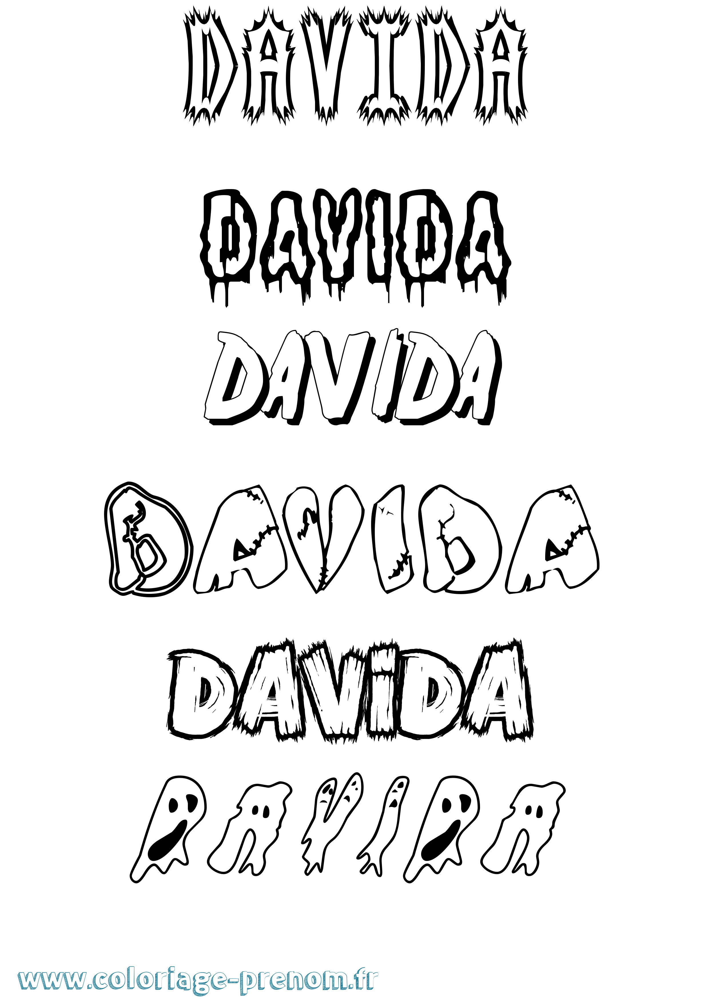 Coloriage Davida Frisson Coloriage prénom Davida Frisson